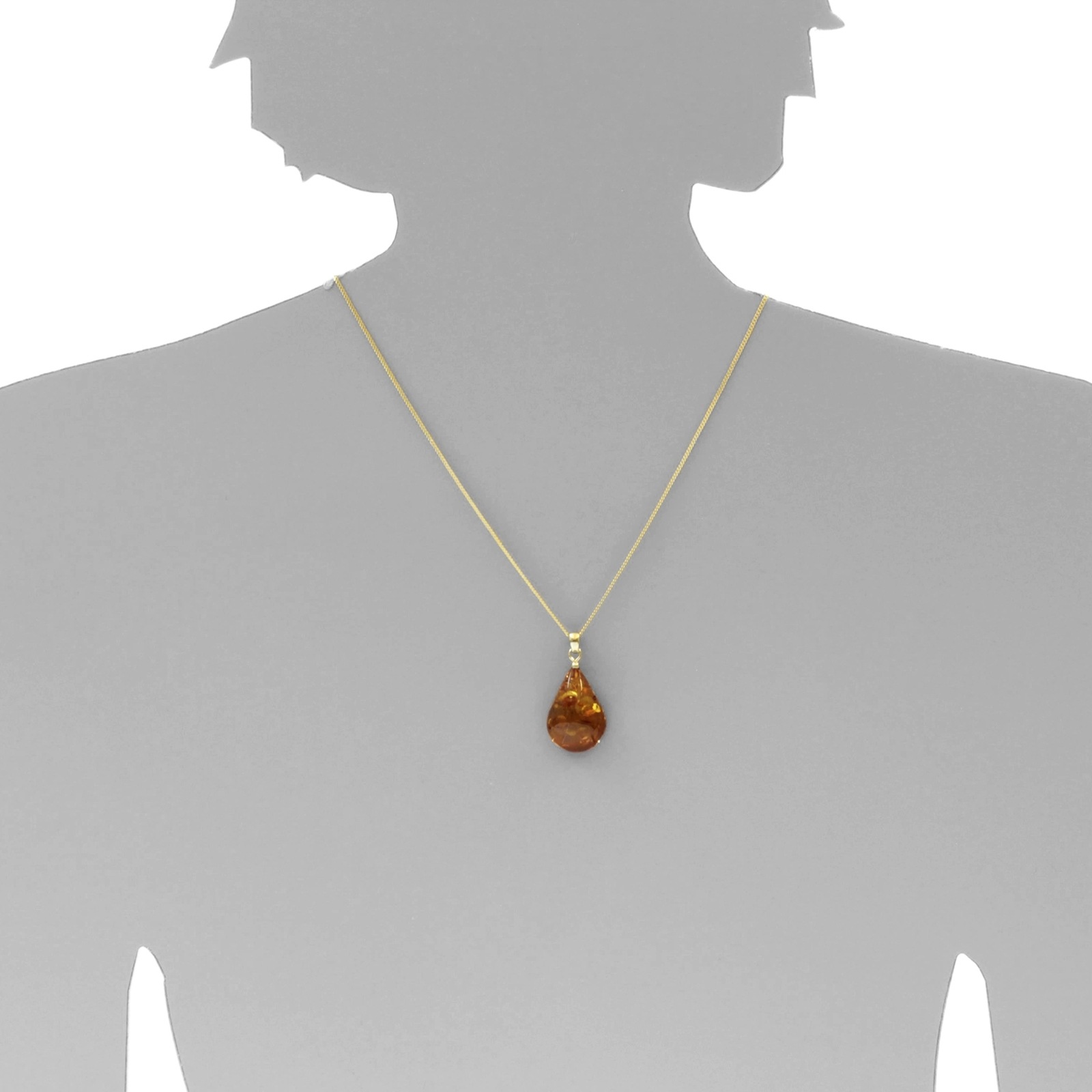 OSTSEE-SCHMUCK Kettenanhänger »Ostsee-Schmuck Anhänger Tropfen ca. 26 mm lang - Gold 333/000«, (1 tlg.)