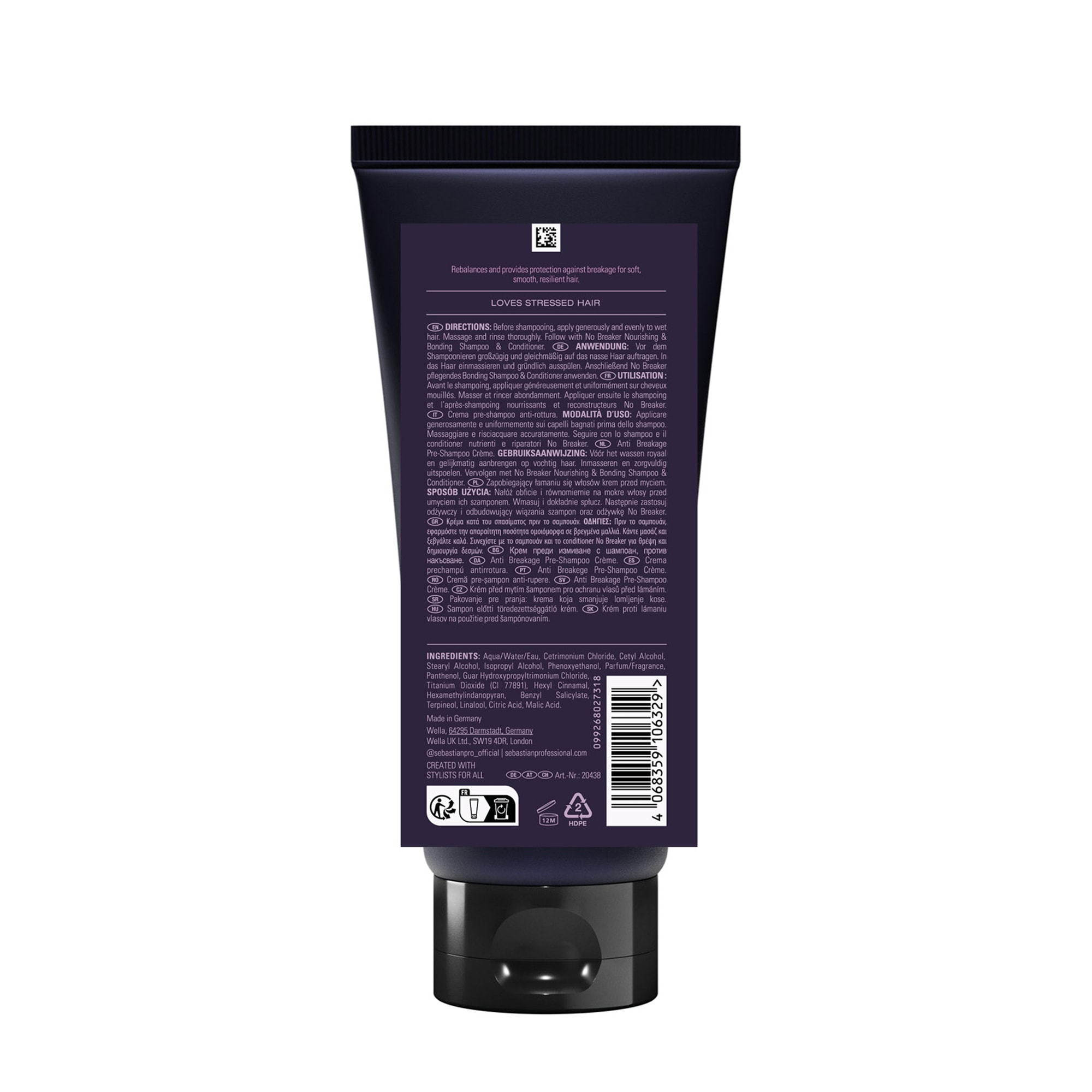 Sebastian Professional Haarshampoo »No Breaker Bonding Pre-Shampoo Crème« pflegendes Pre-Shampoo-Treatment, für glanzloses Haar, flüssige Textur