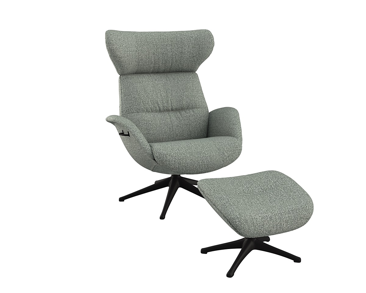FLEXLUX Relaxsessel »Relaxchairs More«, Premium Komfort, Rücken- & Kopfteilverstellung, drehbar, Fuß schwarz