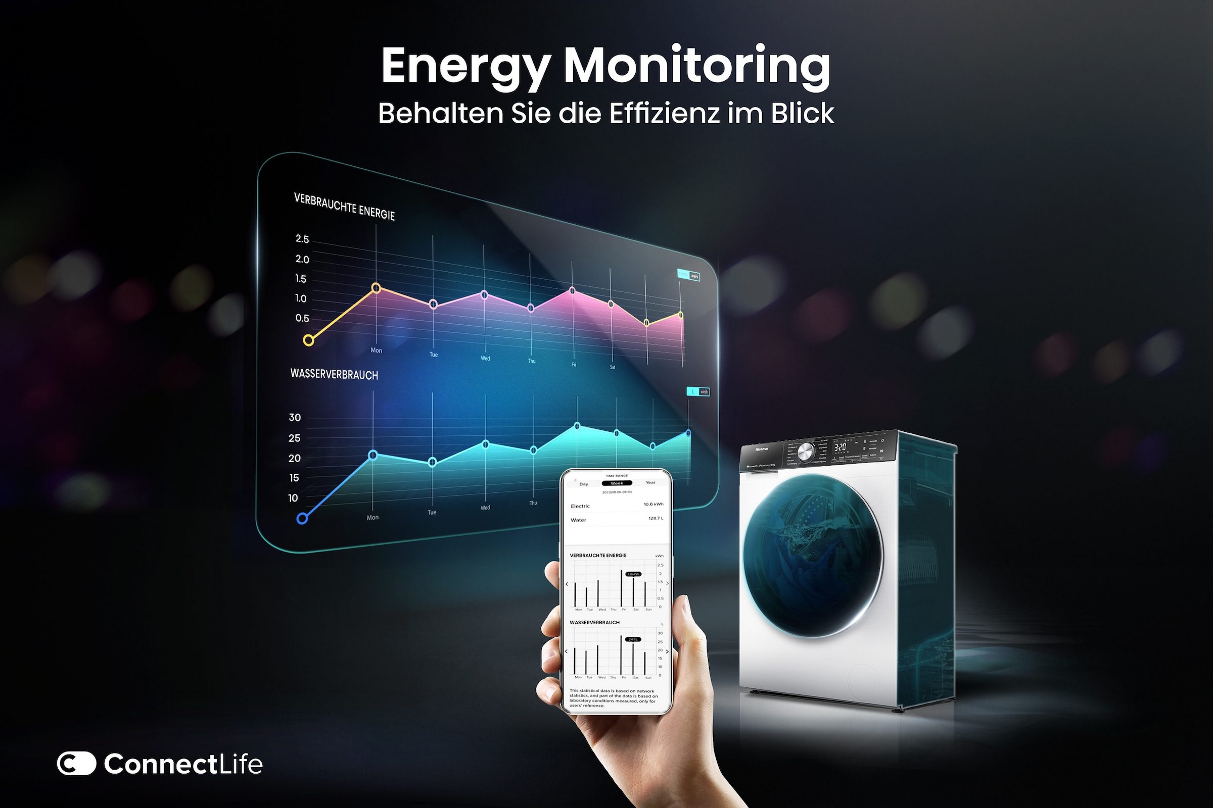 Hisense Waschmaschine »WF5S1045BW« 10,5 kg 1400 U/min AutoDosing