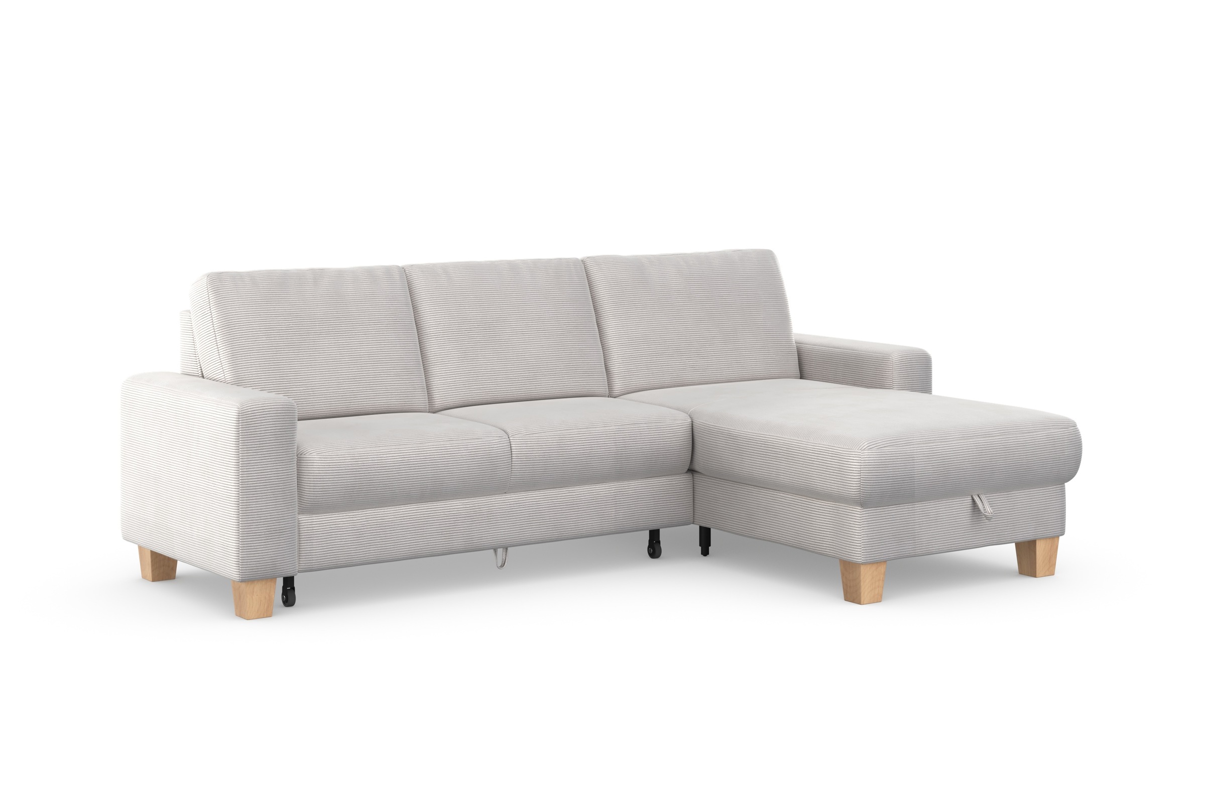 Home affaire Ecksofa »Summer L-Form«, mit Recamiere, mit oder ohne Bettfunktion und Bettkasten, Cord-Bezug