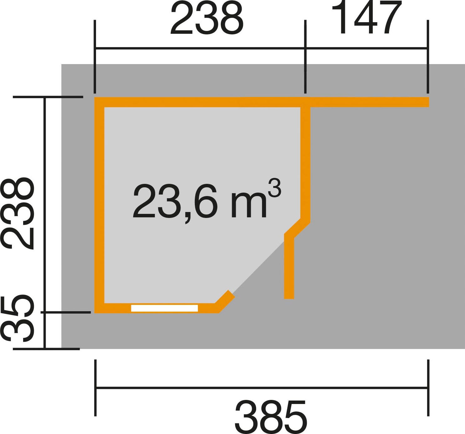weka Gartenhaus »Designhaus 213 Plus«, (Set), mit Anbaudach und Rückwand