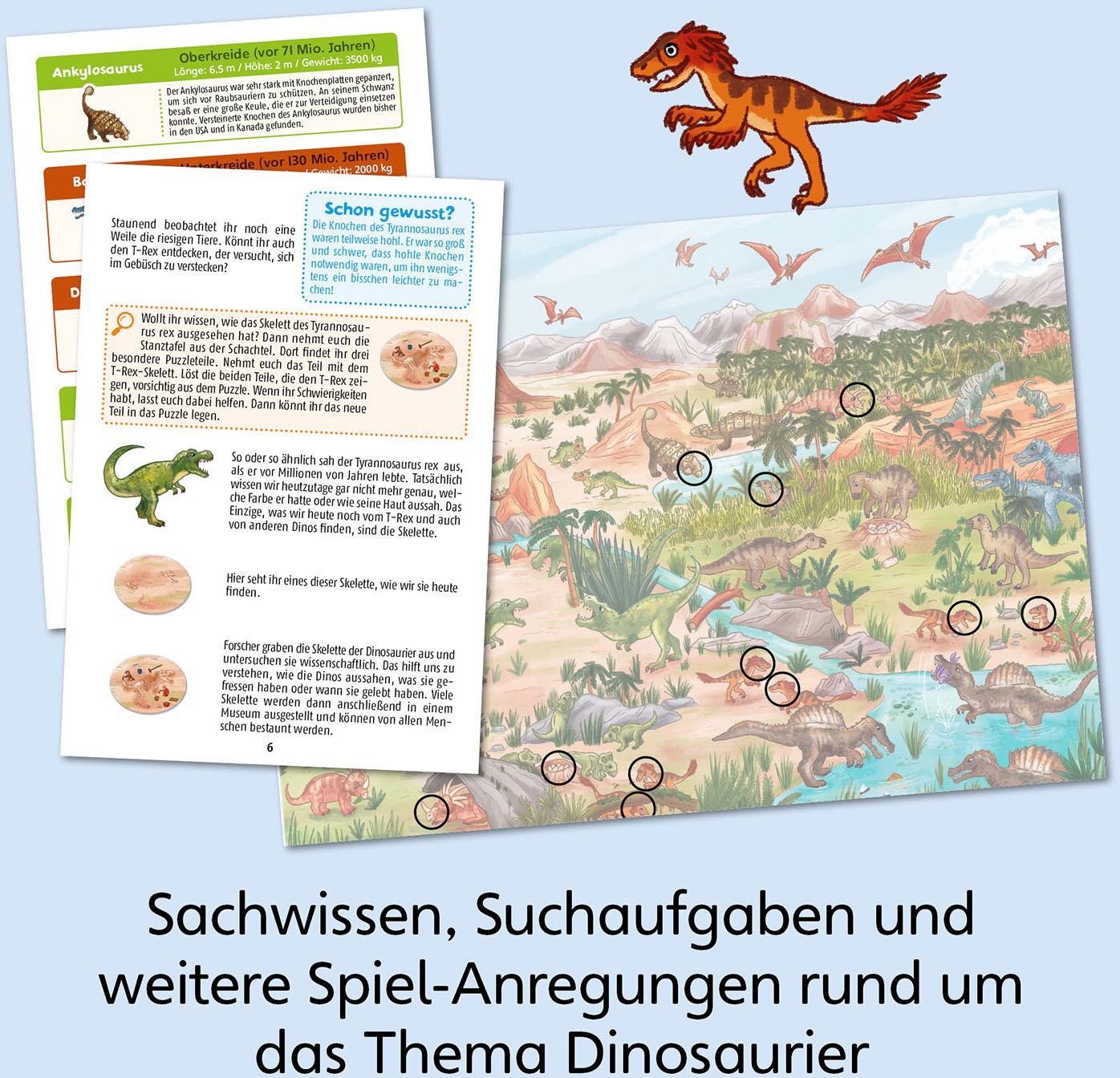 Kosmos Puzzle »WAS IST WAS Junior, Entdecke die Dinosaurier«, Made in Germany