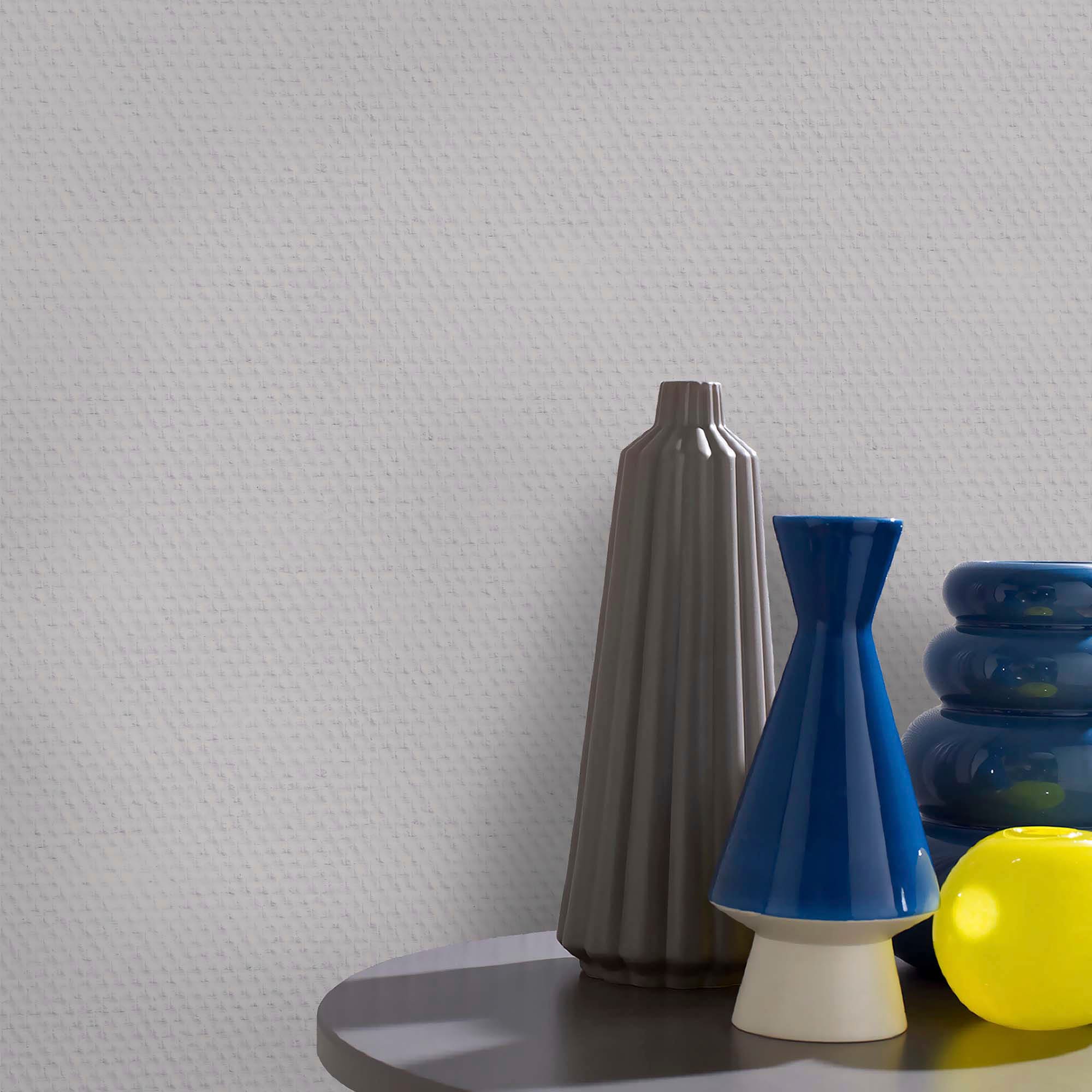Isoliertapete »Fresco Vorgestrichen Glasfaservliestapete Rauten Weiss 25mx1,03m«, uni, Fresco Vorgestrichen Glasfasertapete Rauten Weiss 25mx1,03m (160g/m2)