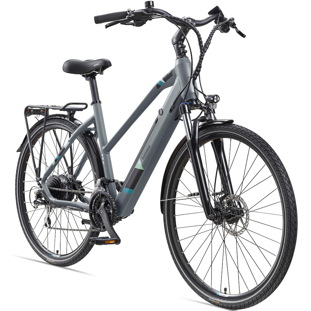 Telefunken E-Bike »Expedition XC940«, 24 Gang, Shimano, Acera, Heckmotor 250 W, (ca. 100 km Reichweite-hydraulische Scheibenbremsen-Straßenzulassung), Trekking Elektrofahrrad, Pedelec, Damen, 28 Zoll, 36 V 417,6 Wh Akku