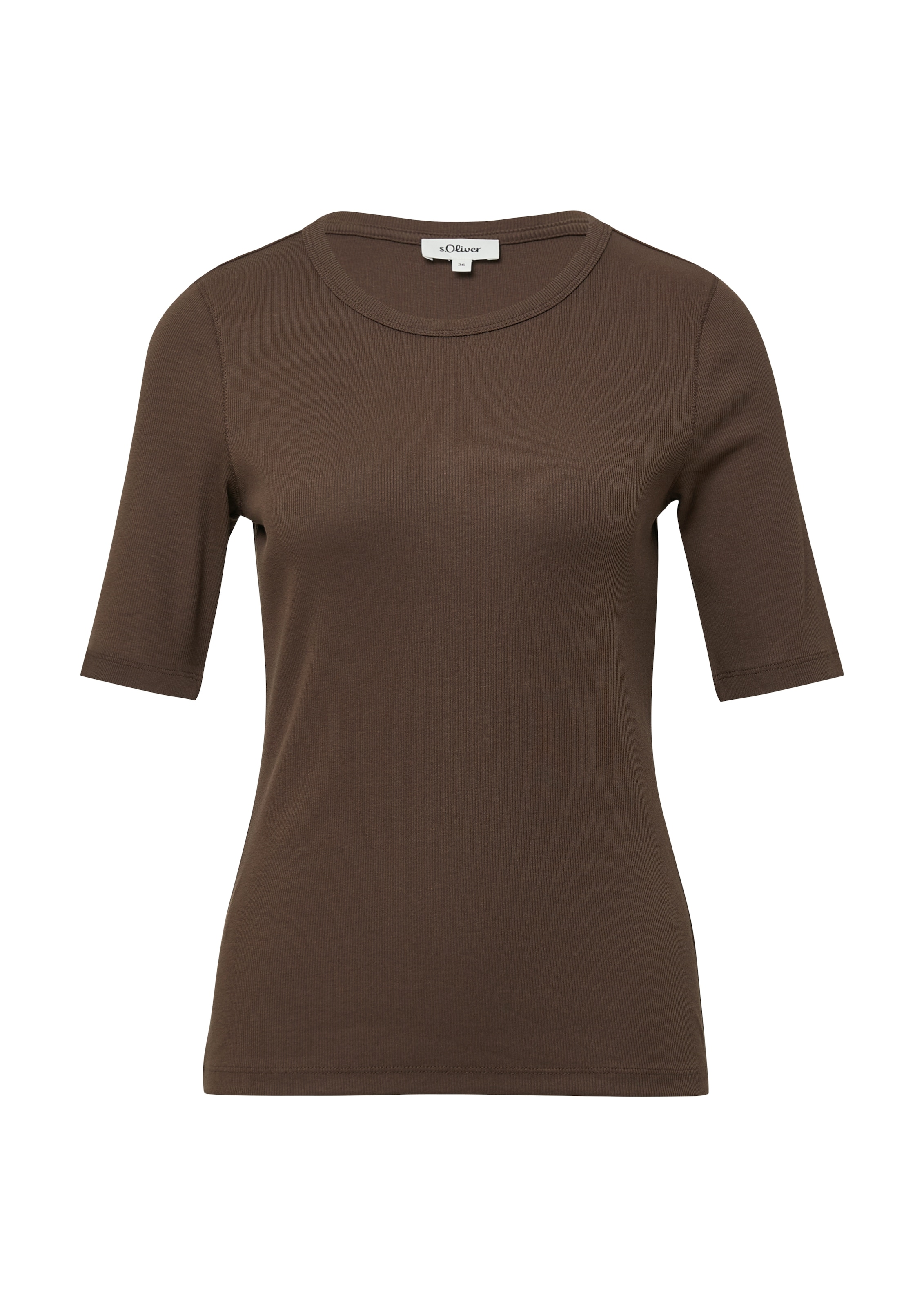 s.Oliver T-Shirt, gerippt und mit Stretch