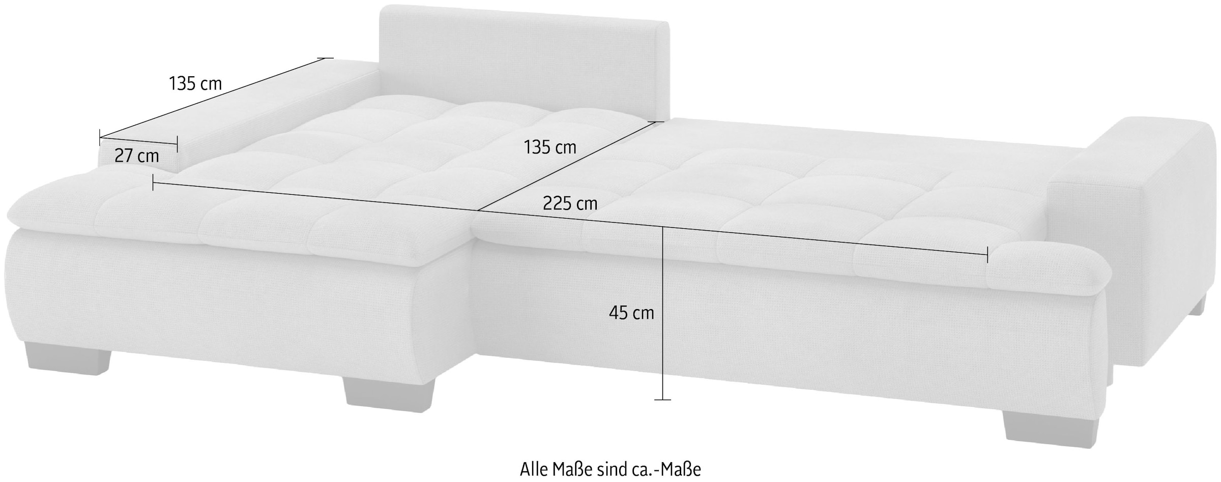 Mr. Couch Polsterecke »Haiti II, L-Form«, mit Kaltschaumpolsterung, wahlweise mit Bett und Bettkasten