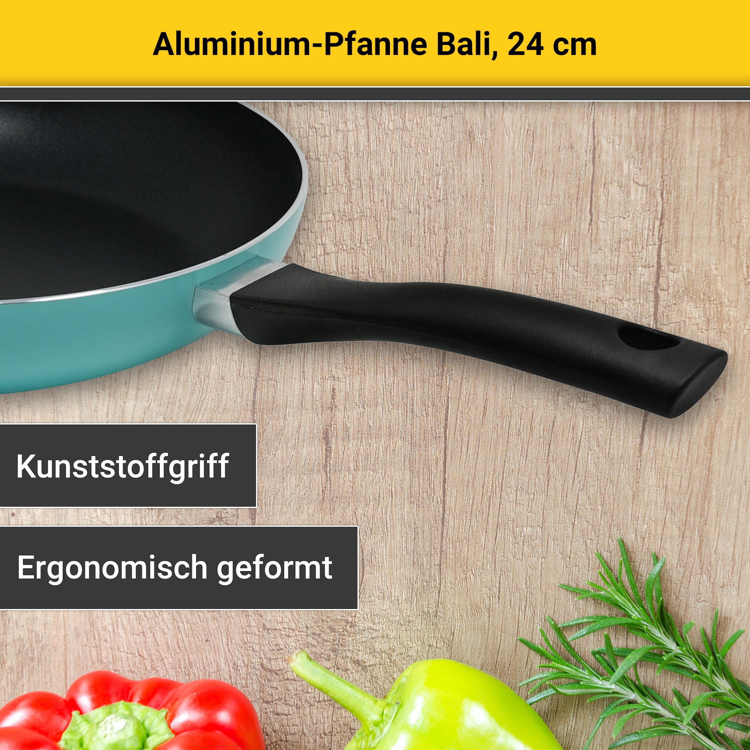 Krüger Bratpfanne »Aluminium Pfanne Bali«, Aluminium, (1 tlg.), für Induktions-Kochfelder geeignet