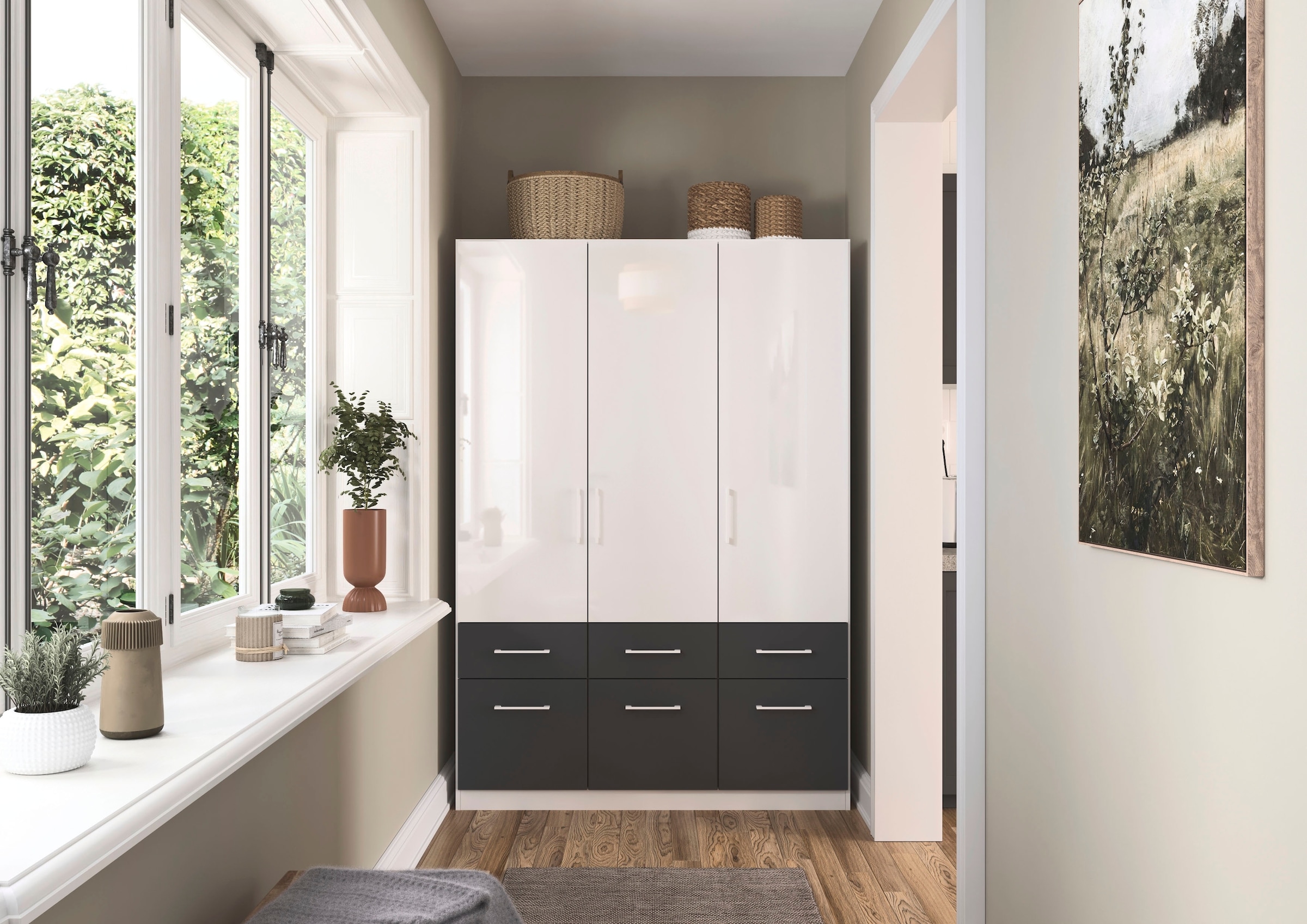 rauch Drehtürenschrank »Celle«, in 4 Breiten und 2 Höhen, optional mit Schubkästen MADE IN GERMANY