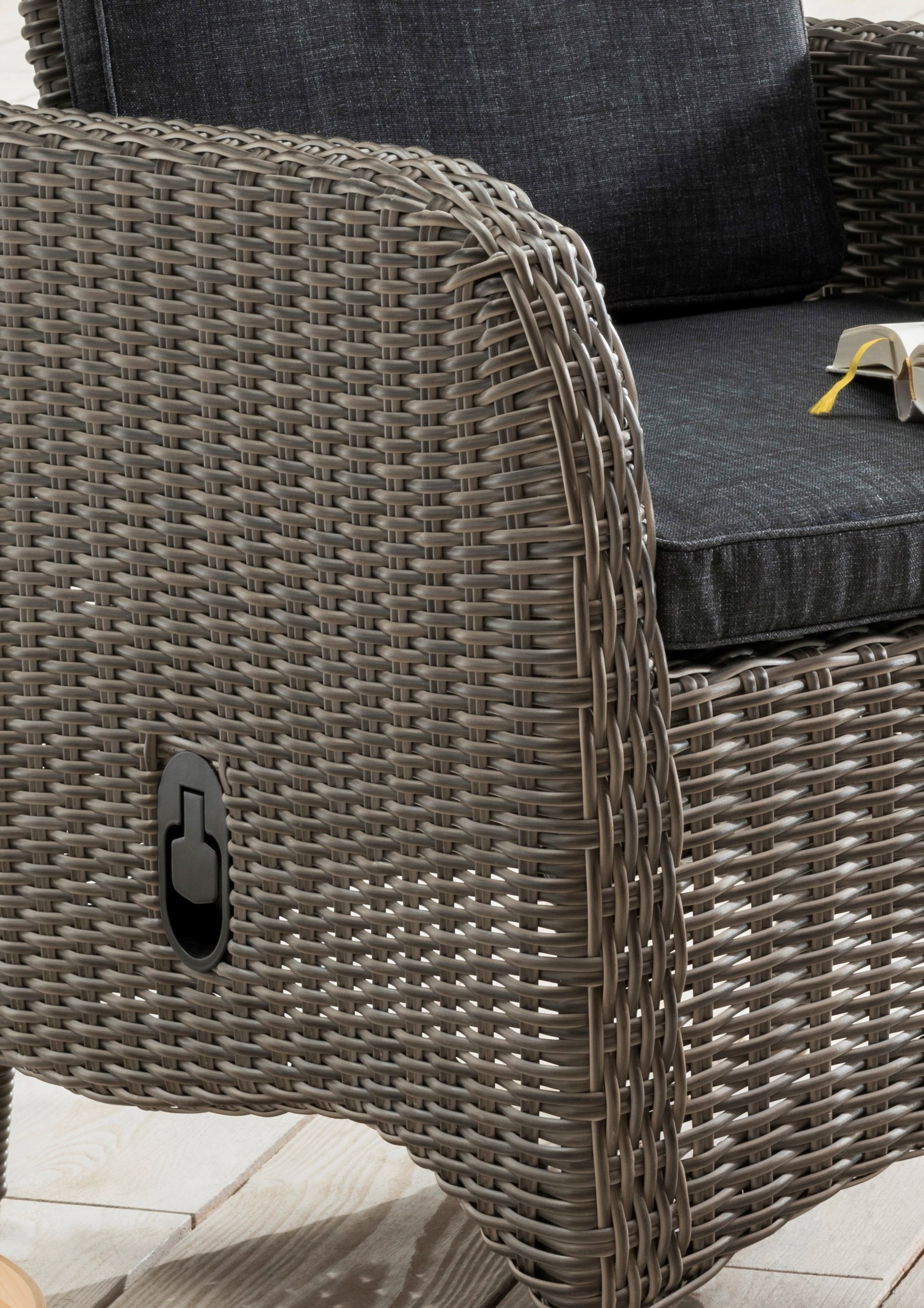 Destiny Sessel »PALMA CASA«, (Set), Aluminium, Polyrattan, inkl. Fußhocker und Auflagen