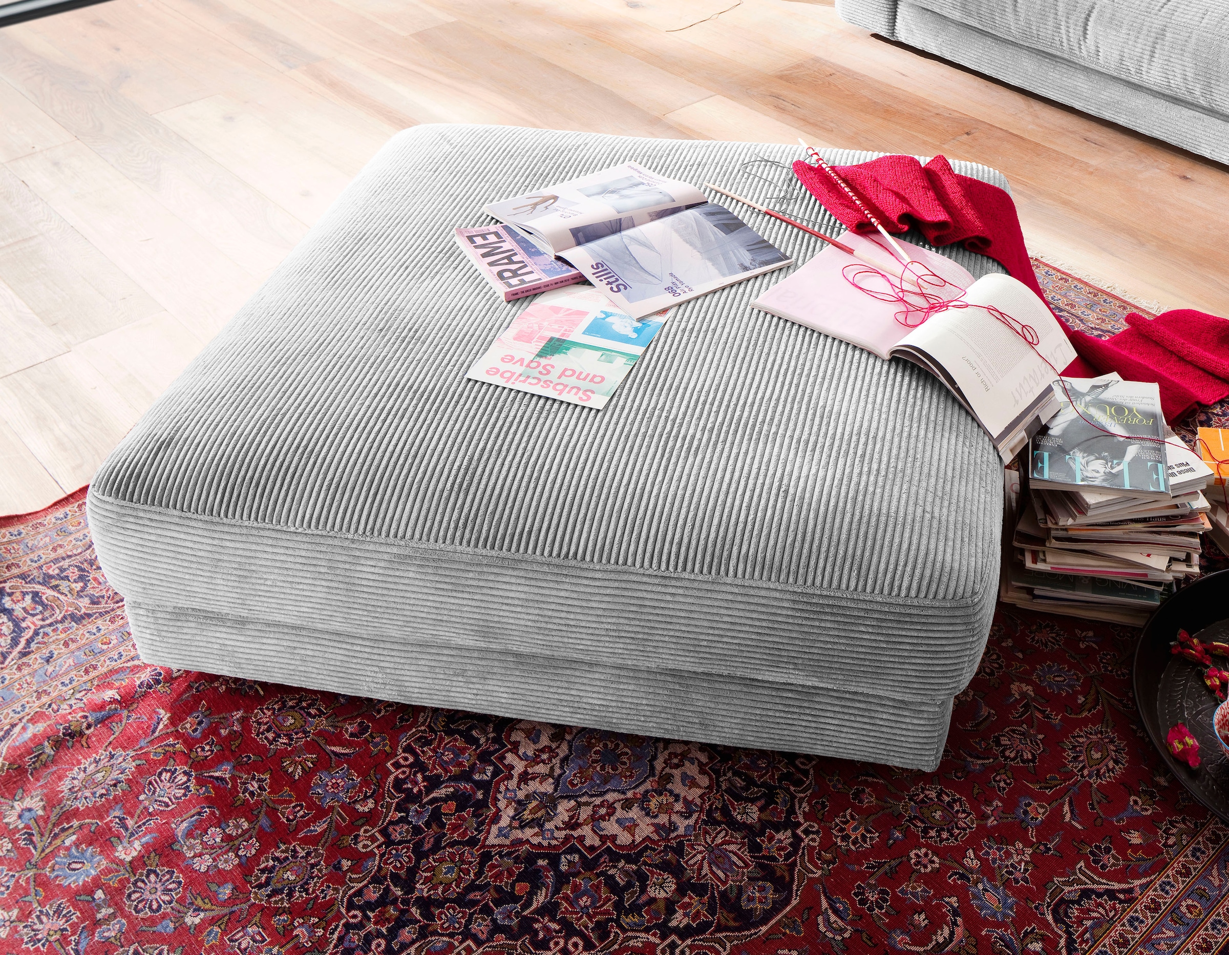 Places of Style Hocker »Enisa«, passend zum "Enisa"-Sofa, Bezug in Cord günstig online kaufen