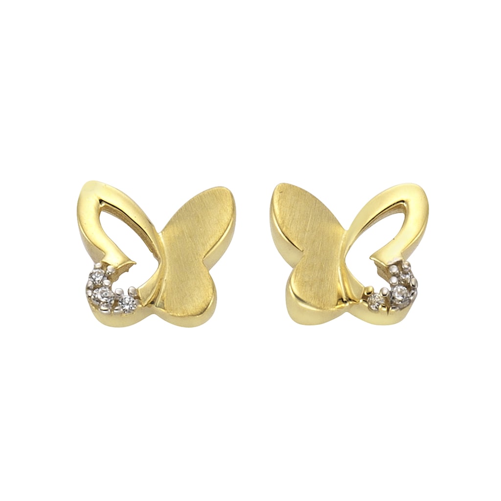 Zeeme Paar Ohrstecker »333 Gold zweifarbig Schmetterling«