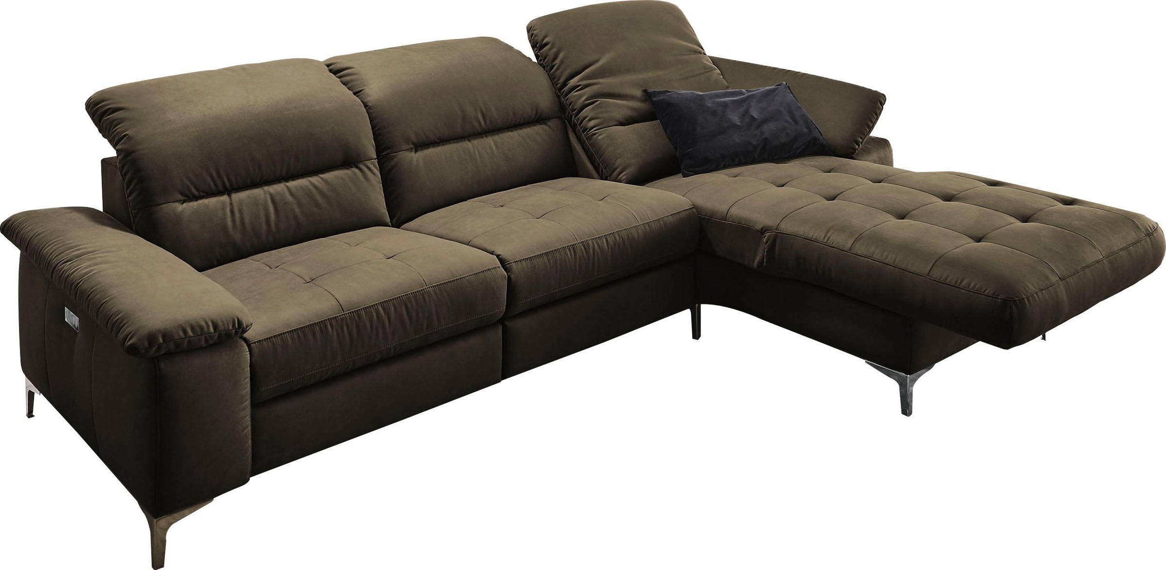 Places of Style Ecksofa »Basel L-Form«, mit vollmotorischer Relaxfunktion und motorischer Recamiere
