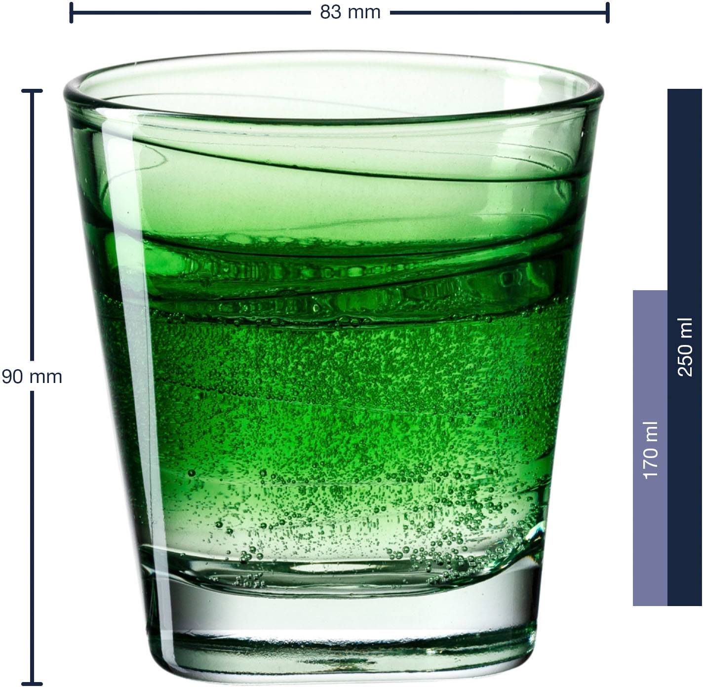 LEONARDO Whiskyglas »VARIO STRUTTURA«, (Set, 6 tlg.), 250 ml, 6-teilig