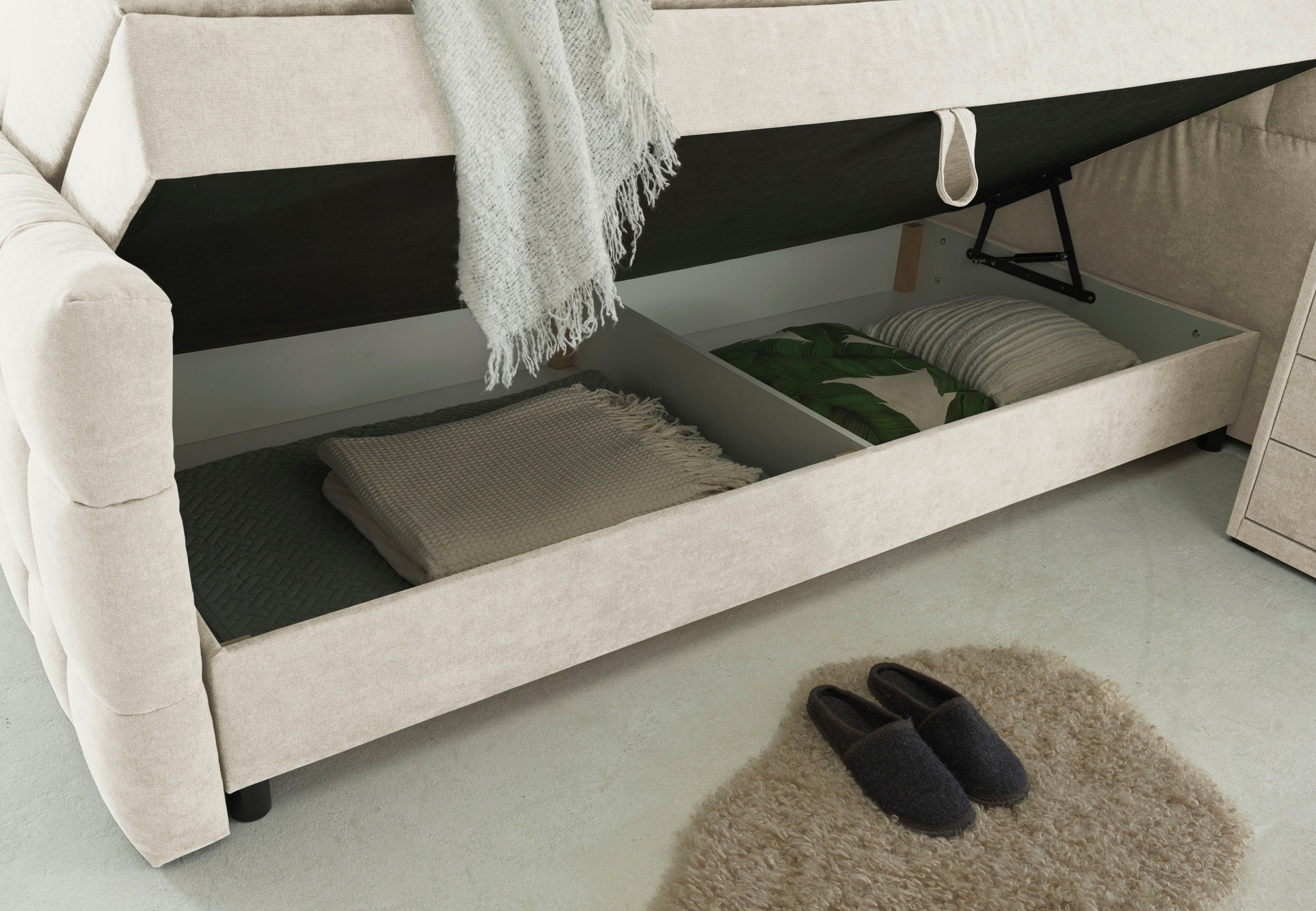 ED EXCITING DESIGN Boxspringbett »Mendoza« inkl. Bettkasten, erhältlich in den Breiten 160cm & 180cm