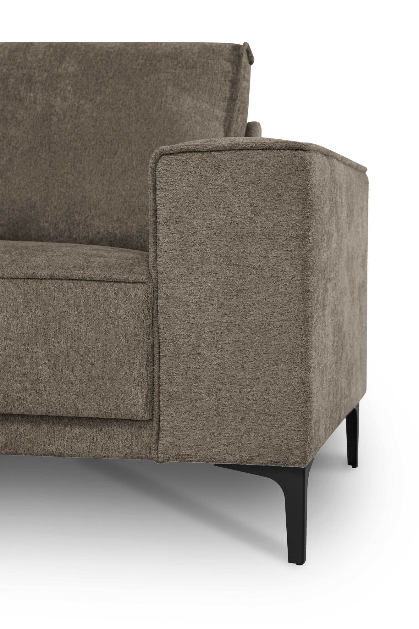 Places of Style Wohnlandschaft »XXL Sofa Oland, Struktur, Flachgewebe, Luxus-Microfaser, Boucle«, U-Form, 342 cm, Wellenunterfederung, Skandi-Design, Metallfüße