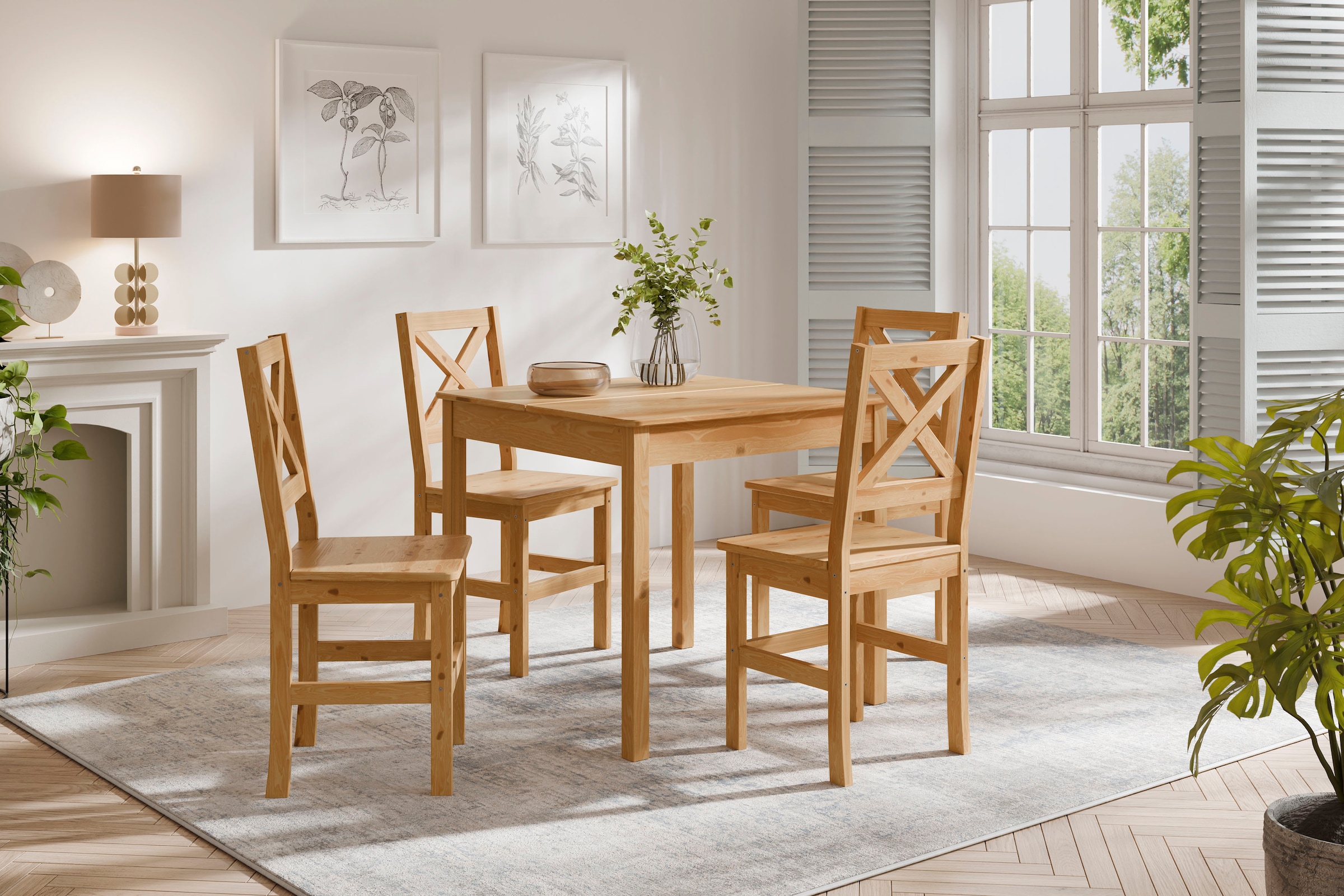 Home affaire Essgruppe »Malmö«, (Set, 5 tlg.), bestehend aus Tisch und Stüh günstig online kaufen