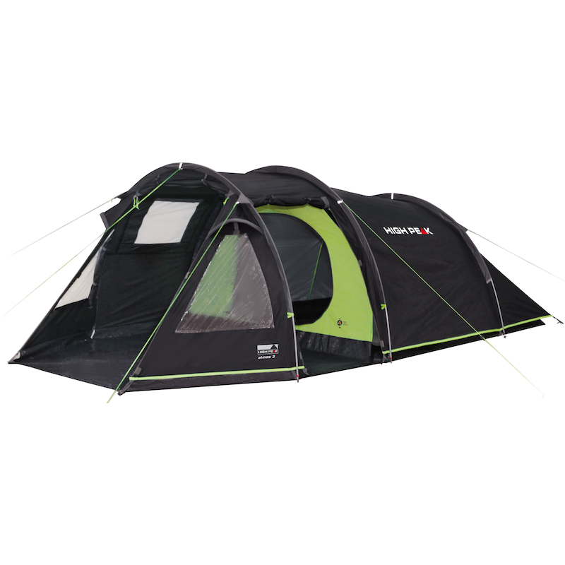 HIGH PEAK Tunnelzelt »Atmos 3« 3 Personen Set, mit Transporttasche dunkelgrau-grün