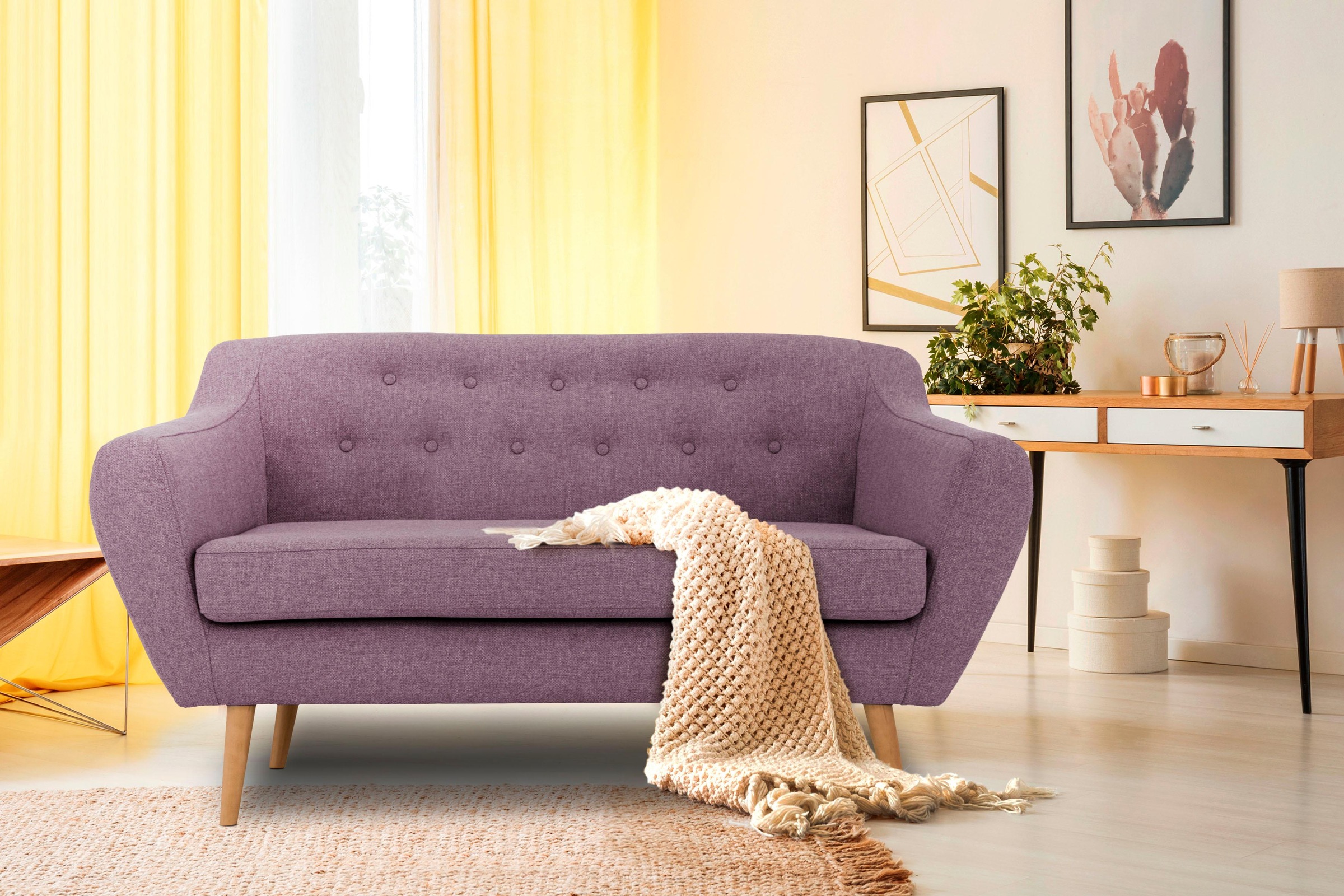 Home affaire 2-Sitzer »Renne« mit Heftung im Rücken im skandinavischem Stil günstig online kaufen