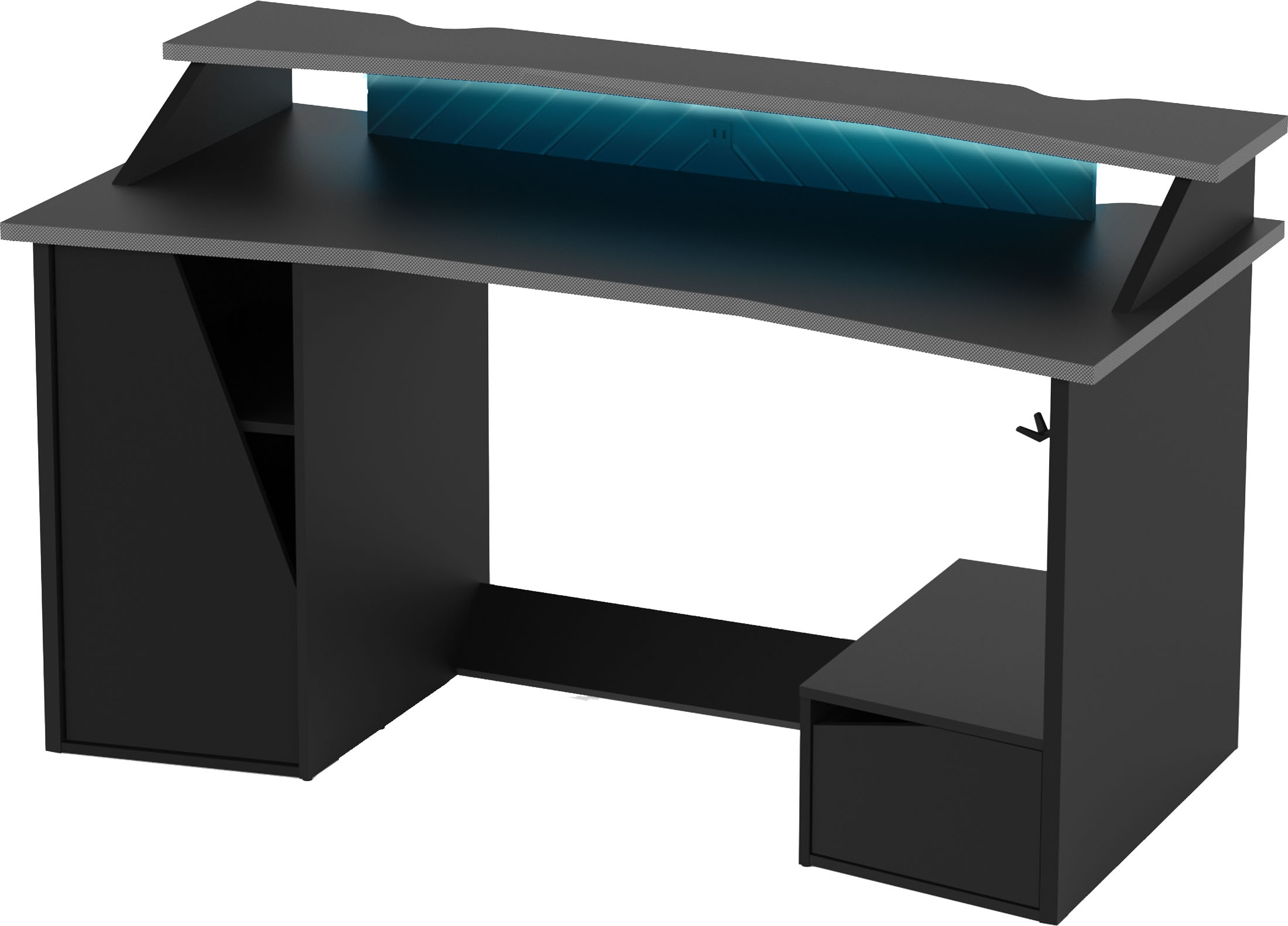 Demeyere GROUP Schreibtisch »Venom«, Gaming Schreibtisch Matt Schwarz mit 1 Headset-Halter