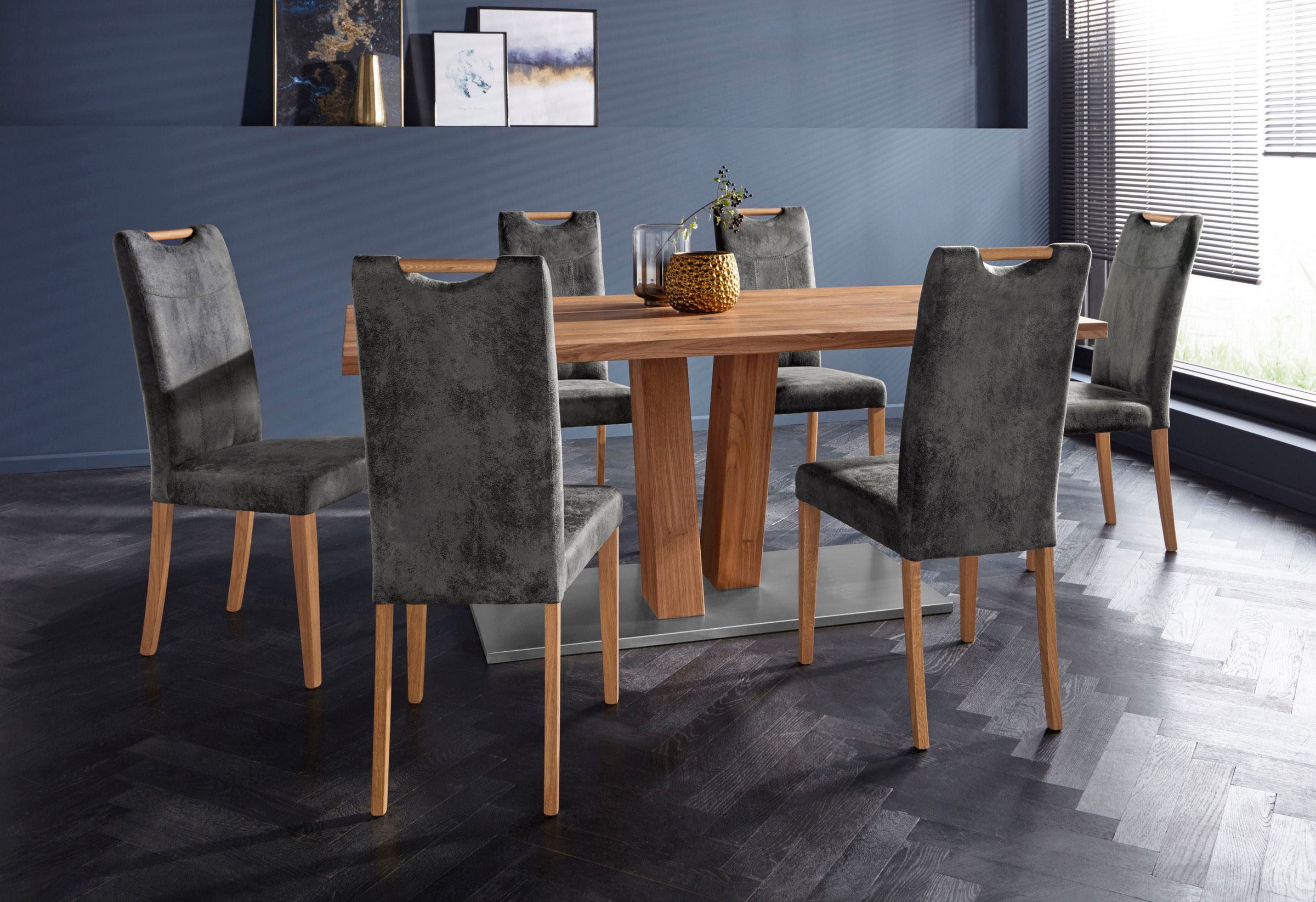 Home affaire Esszimmerstuhl »Roberta Polsterstuhl, Gestell Eiche massiv« (S günstig online kaufen