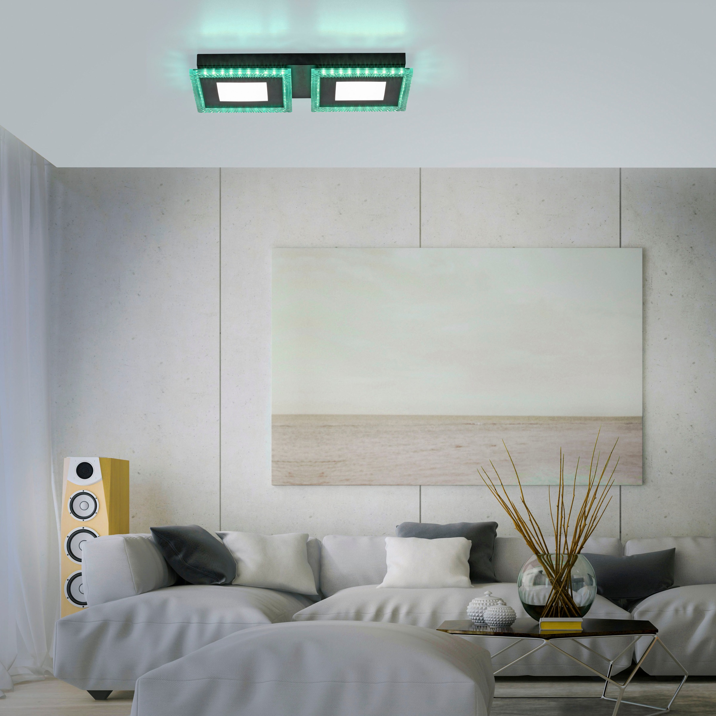 JUST LIGHT LED Deckenleuchte »ACRI«, 2 flammig, Leuchtmittel LED-Board-LED- günstig online kaufen