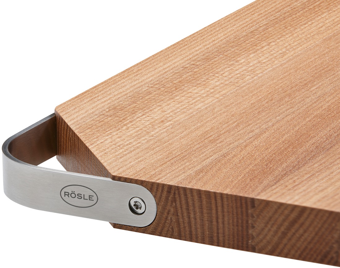 RÖSLE Schneidebrett mit Edelstahlgriff, für die Küche oder als Servierbrett günstig online kaufen