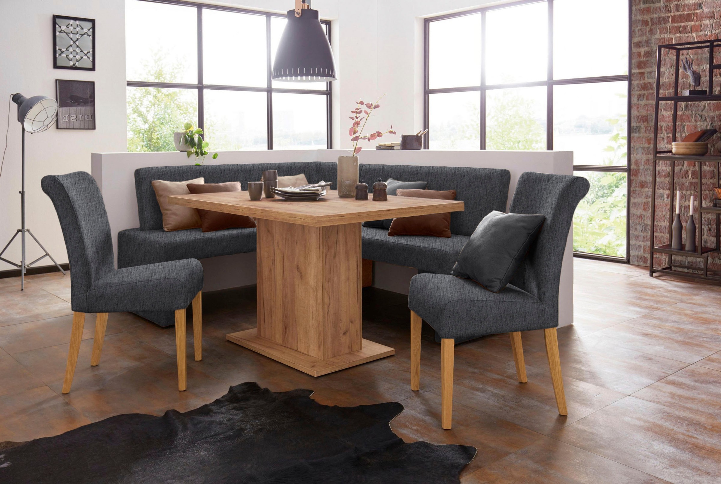 Home affaire 4-Fußstuhl »Barcelona«, (Set), 2 St., Struktur grob, Stuhlbein günstig online kaufen