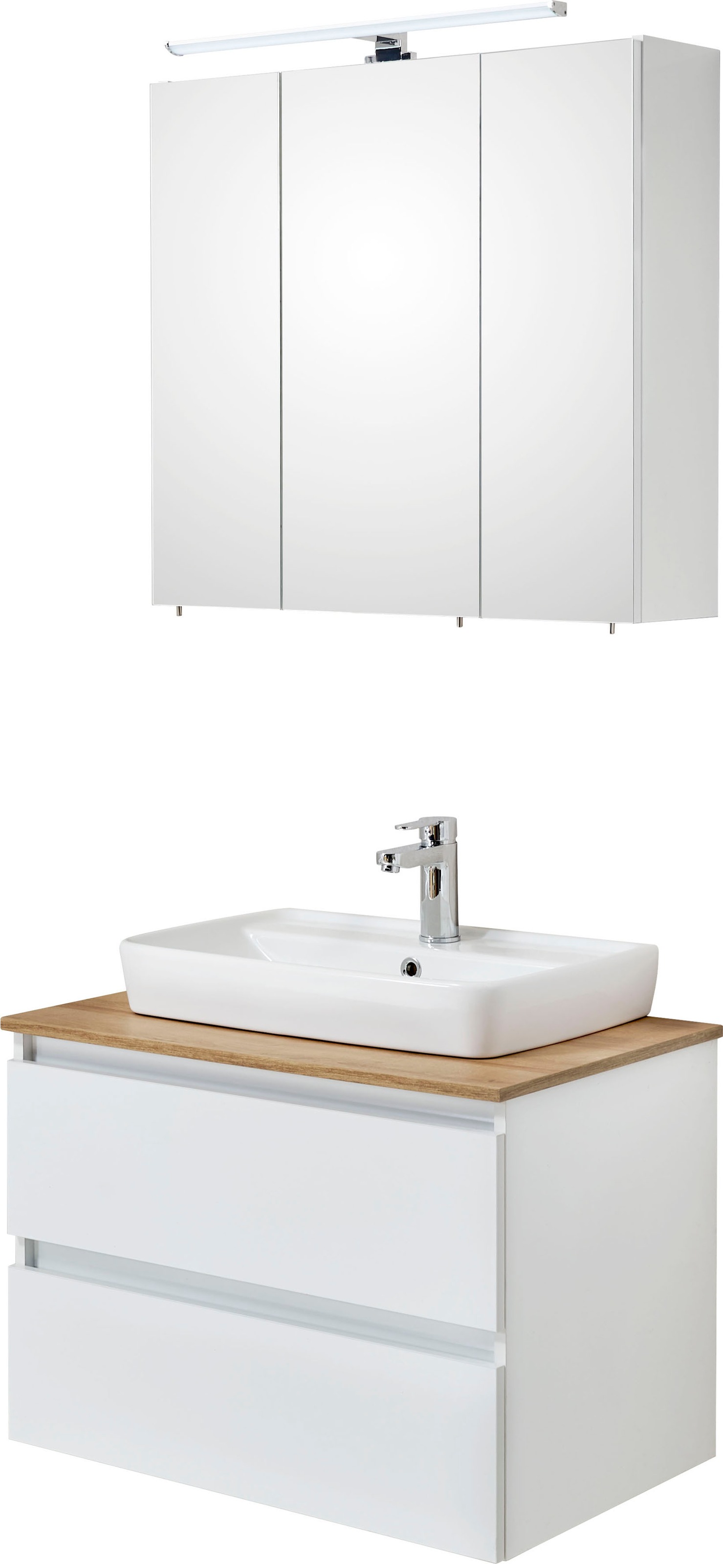 Saphir Badmöbel-Set »Quickset 360 2-teilig, Keramik-Aufsatzbecken mit LED-S günstig online kaufen