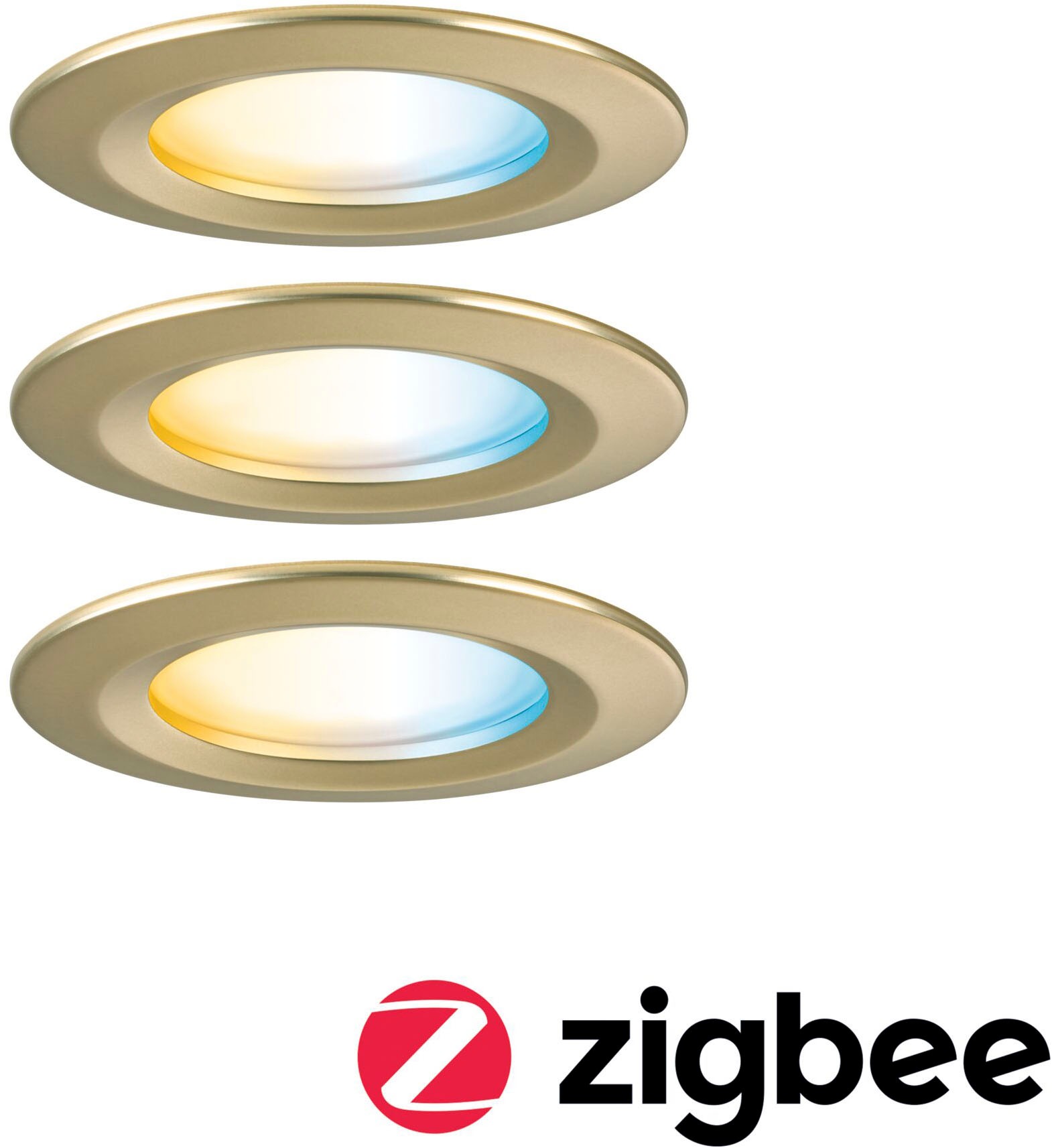 Paulmann LED Einbauleuchte »LED Einbauleuchte Nova Coin IP44 rund 78mm« LED-Modul 3 Stk. Tageslichtweiß Memoryfunktion, Farbwechsler, Farbsteuerung, Dimmer, Smart Home