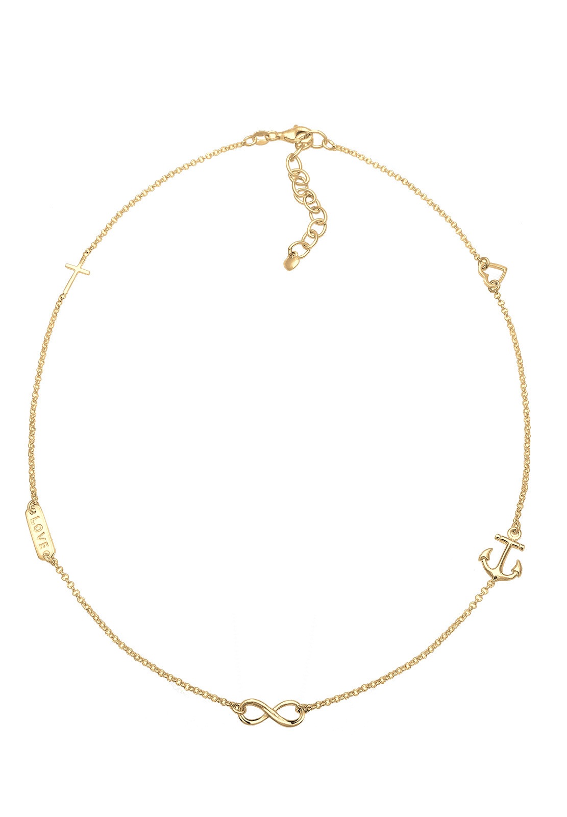 Elli Kette mit Anhänger »Kreuz Herz Infinity Anker Stern 925 Sterling Silber«