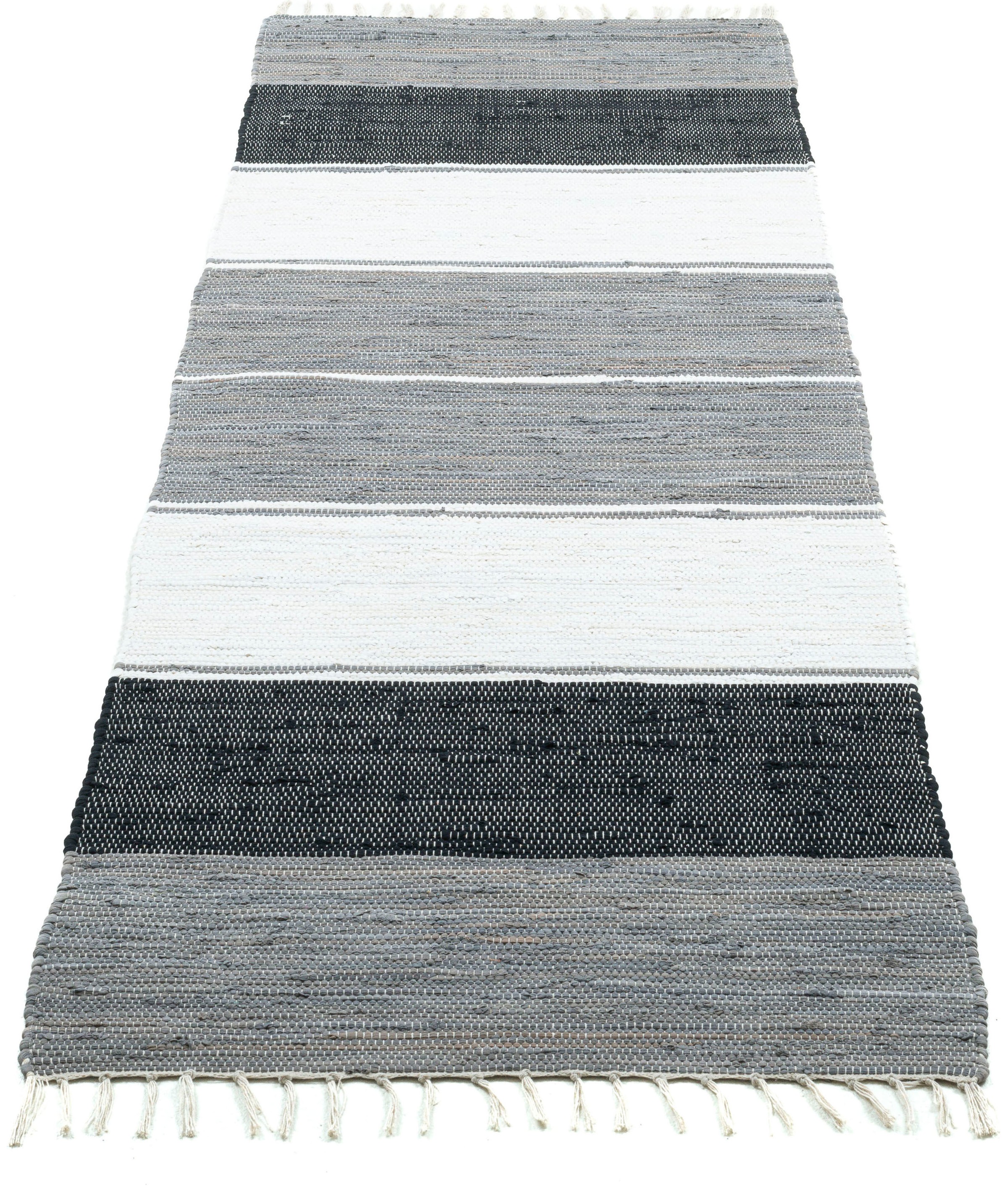 THEKO Teppich »Stripe Cotton, handgewebt«, rechteckig, 5 mm Höhe, Flachgewe günstig online kaufen