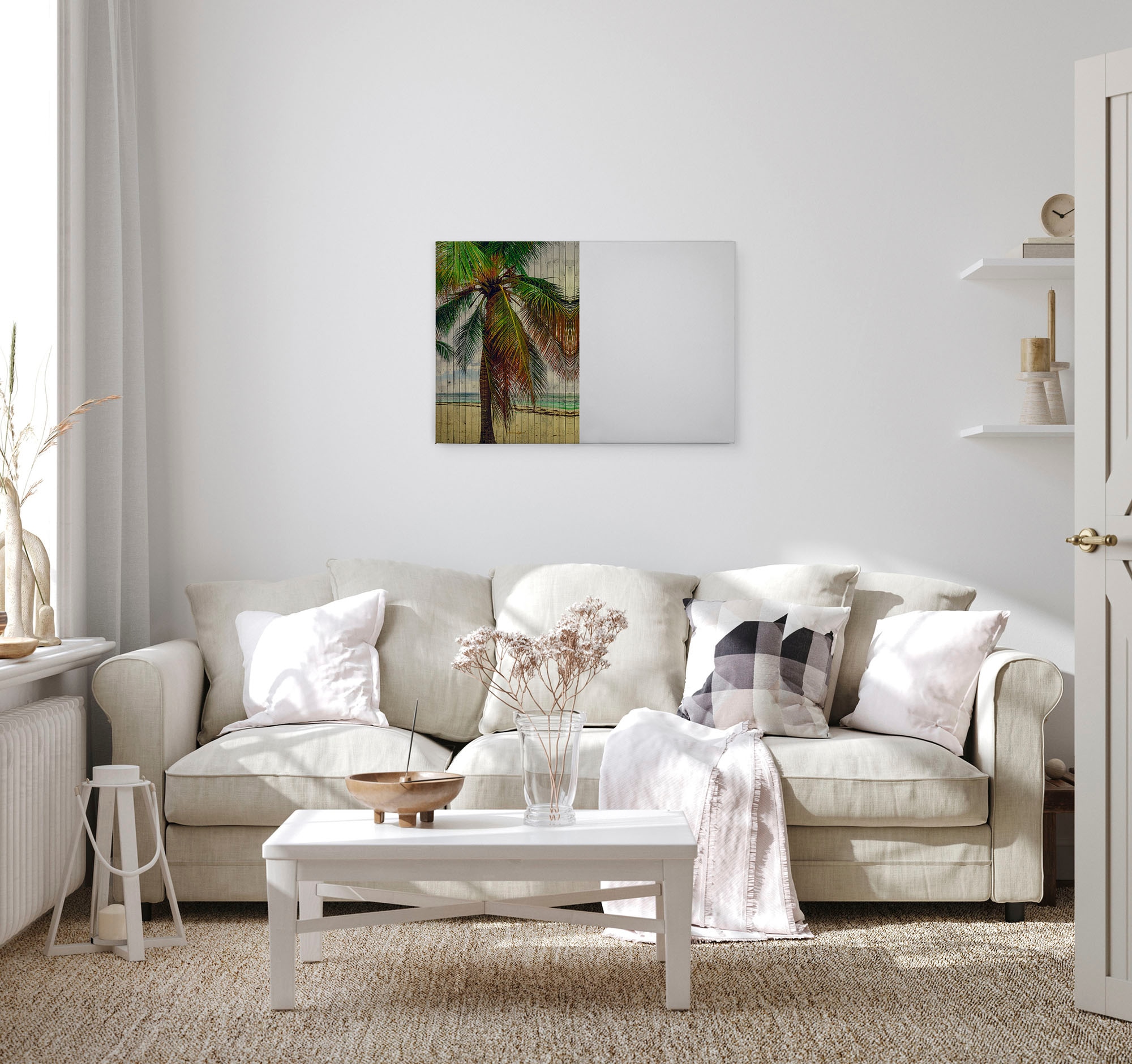 A.S. Création Leinwandbild »tahiti 3«, Kunst-Gemälde-Kinder, (1 St.), Keilrahmen Bild Strand Palme Leinwand-Bild Wohnzimmer modern Wandbild