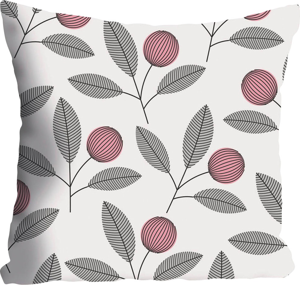 queence Dekokissen »Billie«, Kissenhülle,Kleine Zweige,Minimalistisch,Weiß,Natur,Elegant,Schlicht