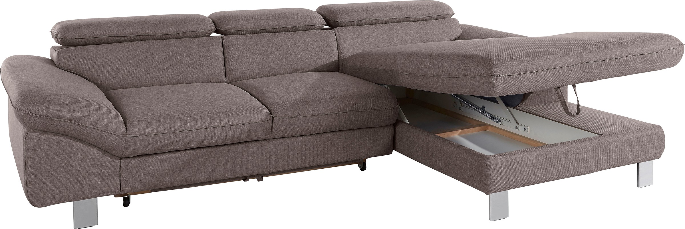 COTTA Polstergarnitur »Driver L-Form«, (Set, 2 tlg.), Set bestehend aus: Ecksofa mit Kopfteilverstellung & Hocker