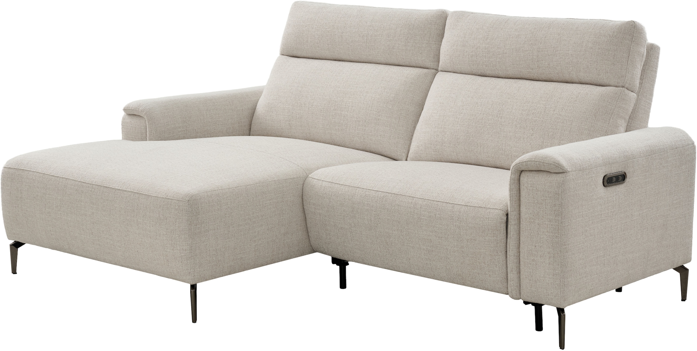 OTTO home Ecksofa »YELLIA L-Form,  227cm - elektrische Relaxfunktion« USB A/C, hoch elastischer Schaumstoff (HR) im Sitz, Webstoff