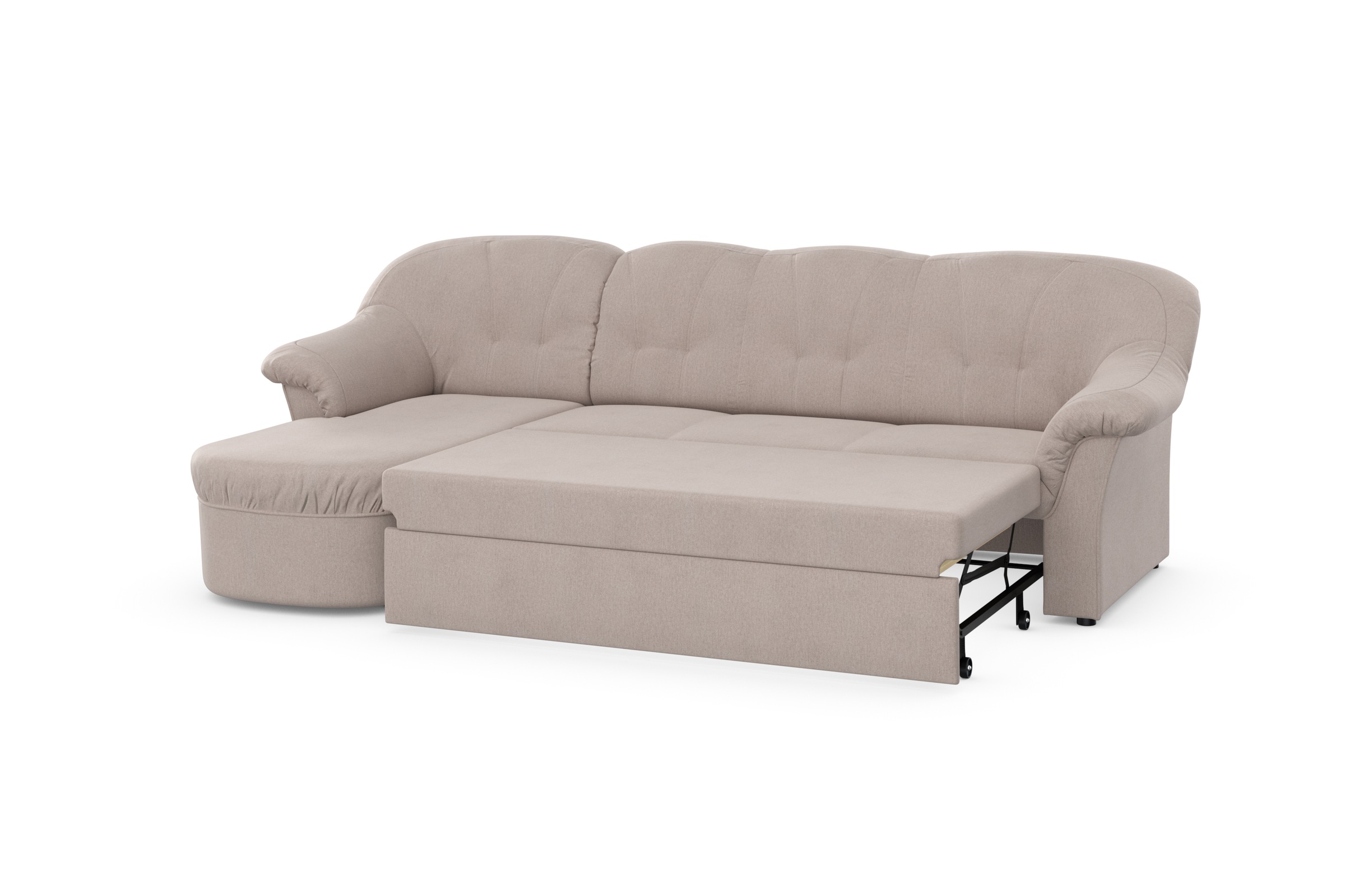 DOMO collection Ecksofa »Pegnitz, elegante Rückensteppung, kompakte Stellmaße 238/141cm, L-Form«, wahlweise mit Bettfunktion