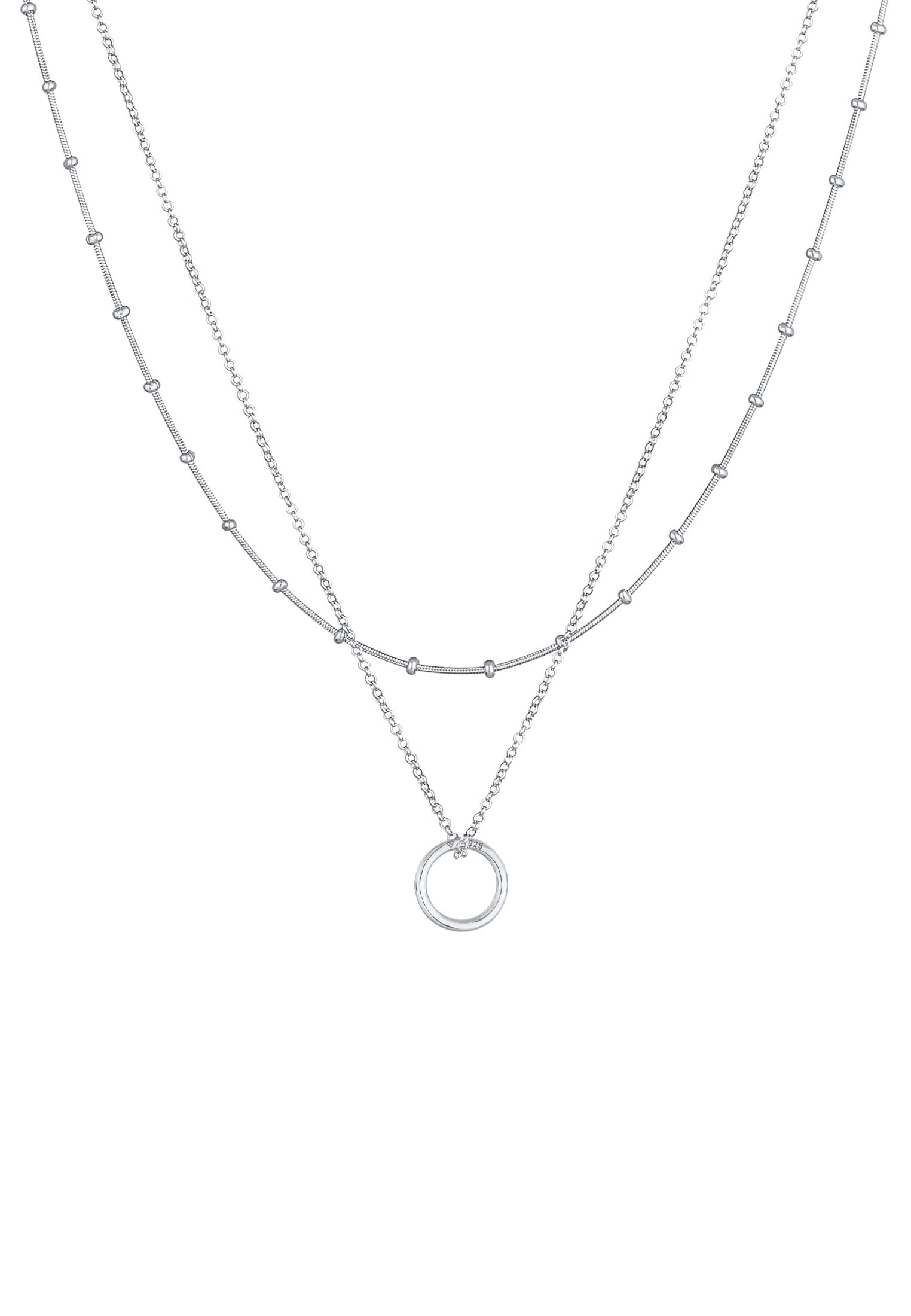 Elli Gliederkette »Layer Kugelkette Kreis Rund 925 Silber«