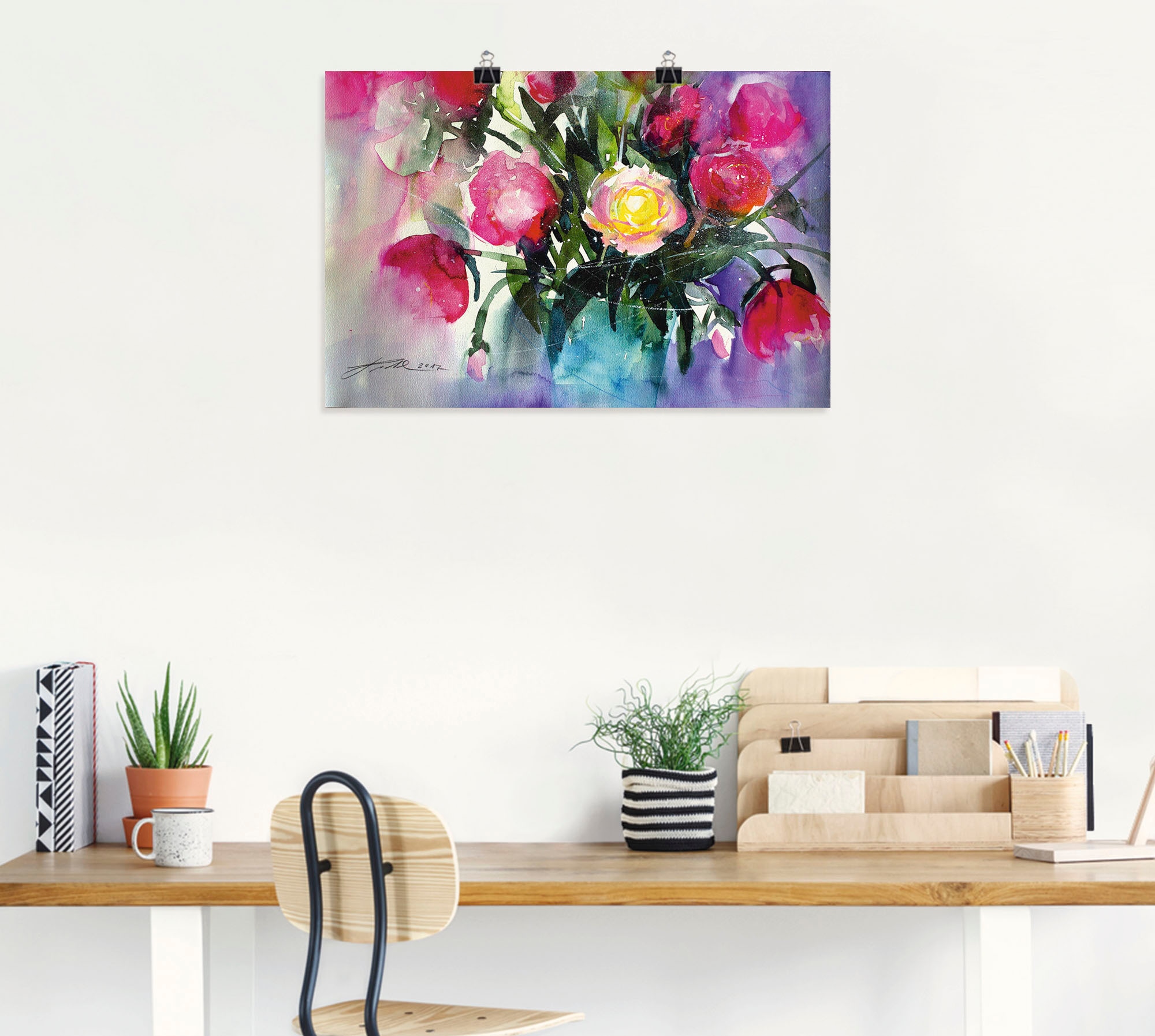 Artland Wandbild »Pfingstrosen in Vase«, Arrangements, (1 St.), als Leinwandbild, Poster in verschied. Größen
