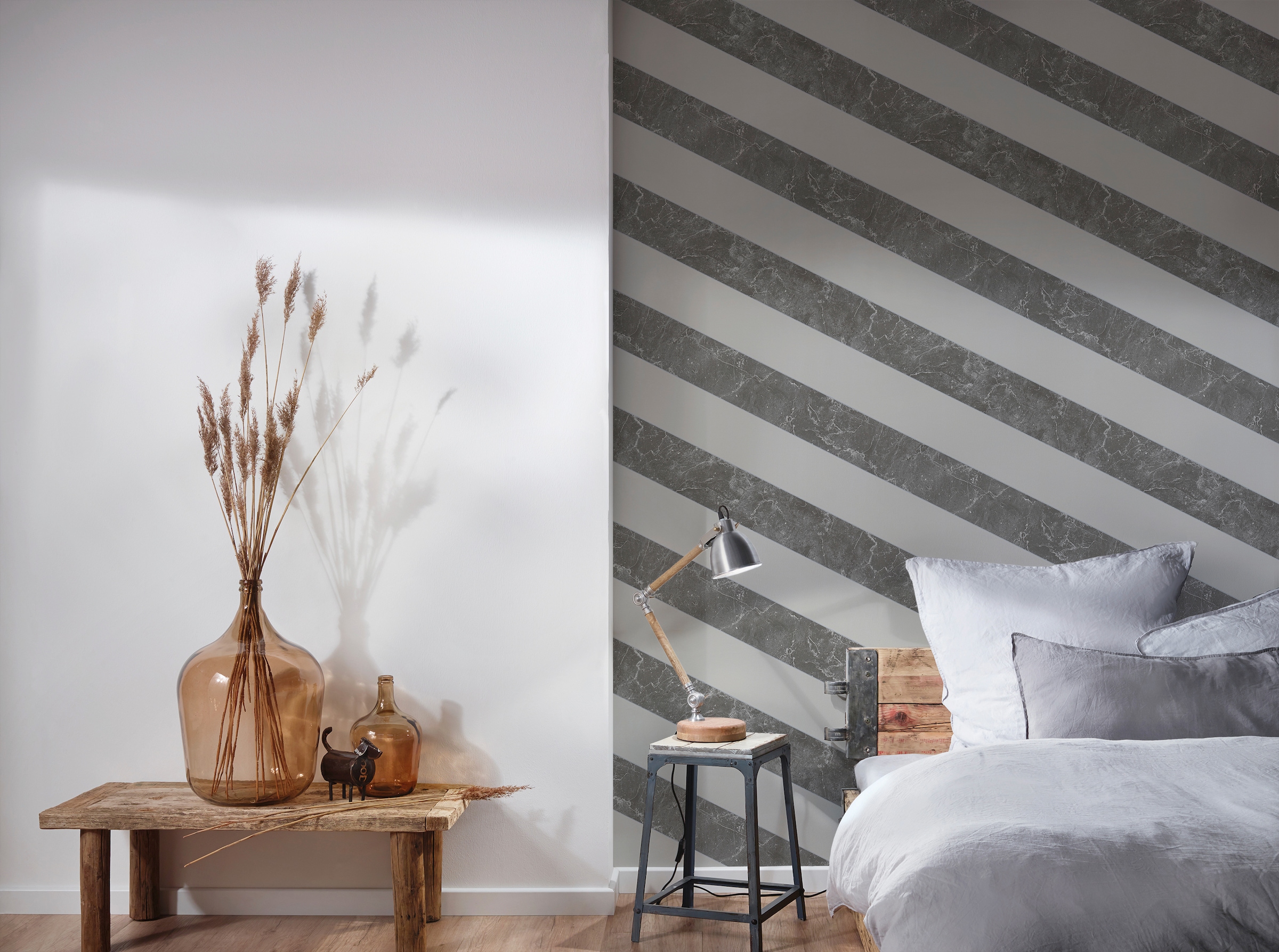 METROPOLIS BY MICHALSKY LIVING Vliestapete »Change is good, Modern Marble«, Streifen-gestreift-mehrfarbig, Designertapete Tapete Marmor Glatt Glänzend Tapeten Wohnzimmer modern