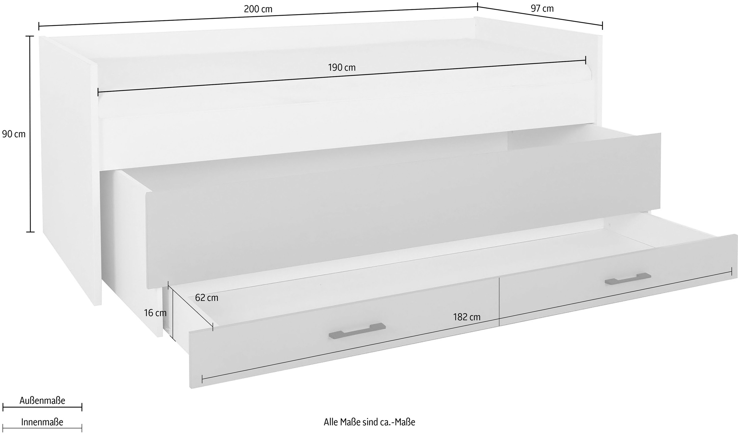 5. Bild von Gami Funktionsbett »UGO«, mit 2. Schlafgelegenheit in der Bettschublade