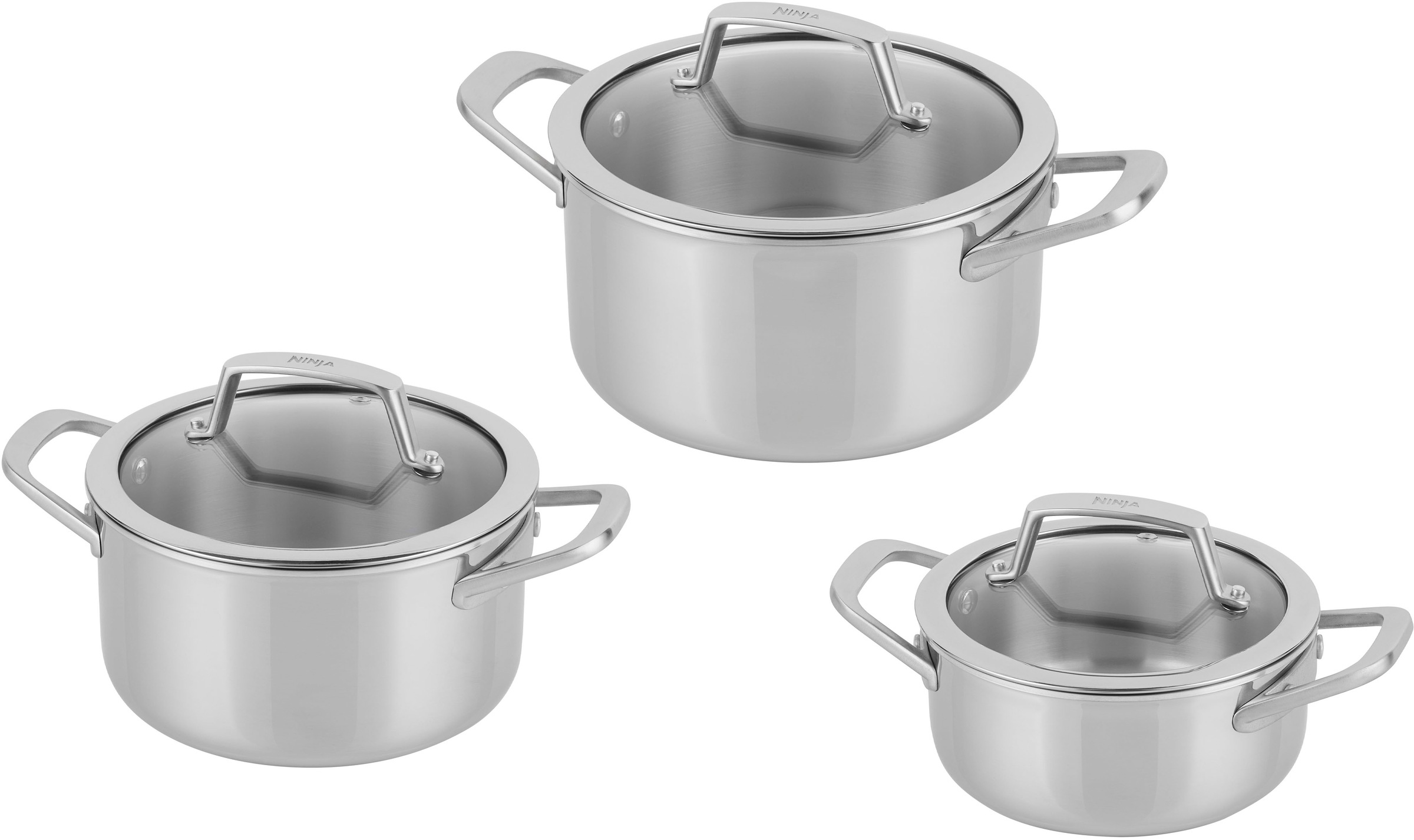 NINJA Topf-Set »Ninja EverClad 3-teiliges Set aus Edelstahl C93000DE« Set, günstig online kaufen