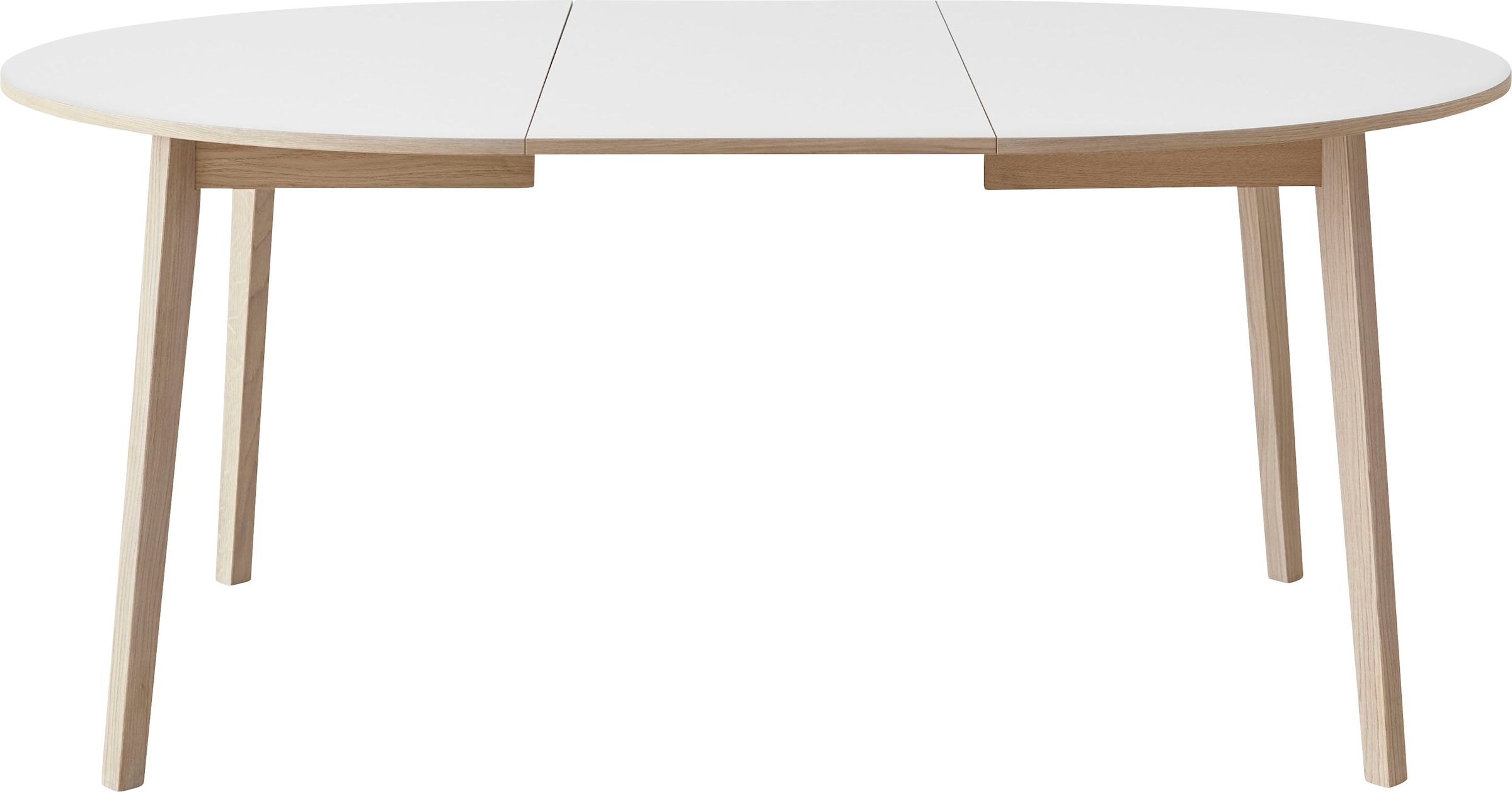Hammel Furniture Esstisch »Basic Single, rund/oval, ausziehbar Ø130–228 cm, mit 2 Einlegeplatten« Melamin/Massivholz – ideal für Familien, langlebig, Scandi Design