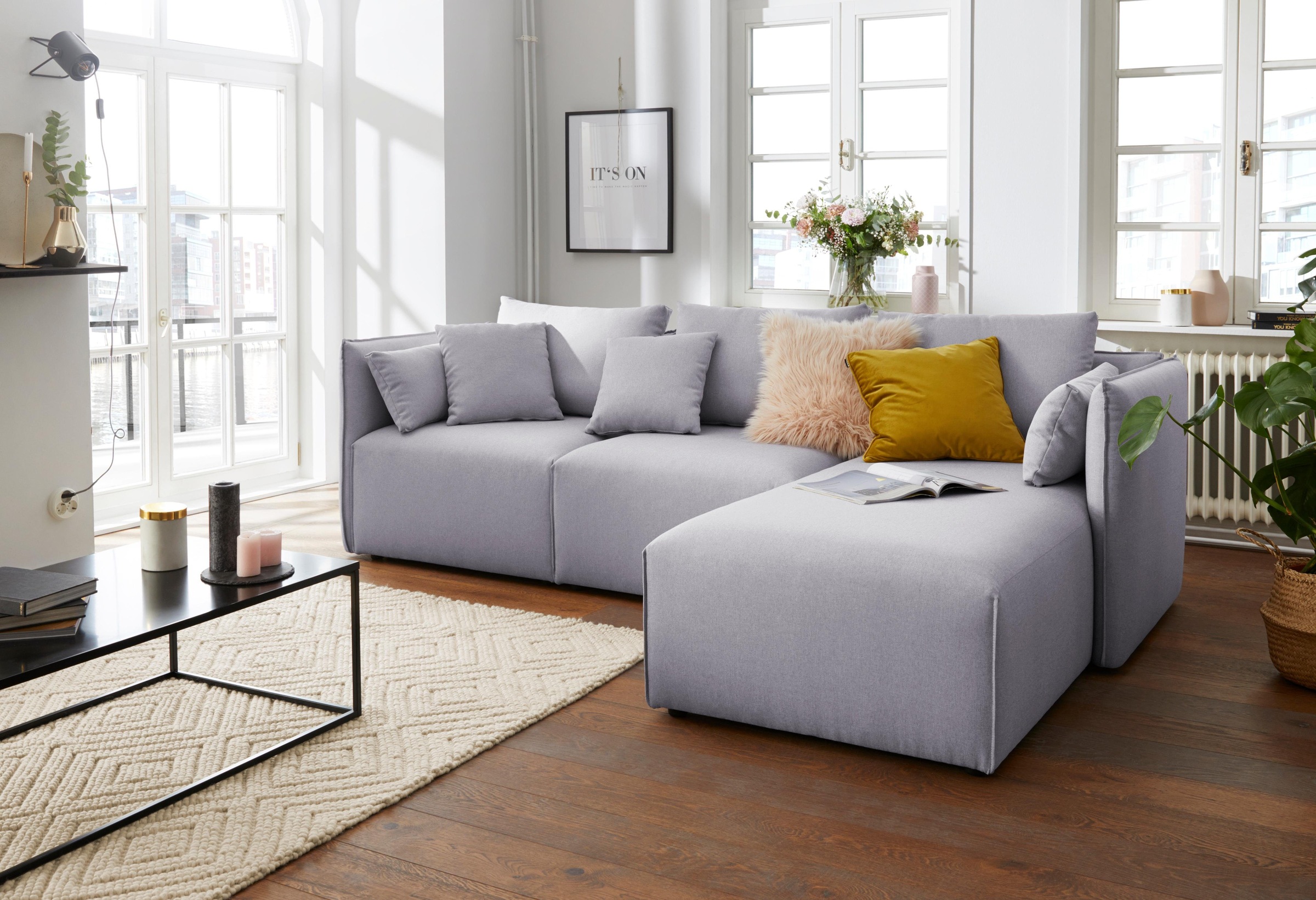 andas Ecksofa »Nöre«, (3 Teile), zusammengesetzt aus Modulen, in vielen Bezugsqualitäten und Farben