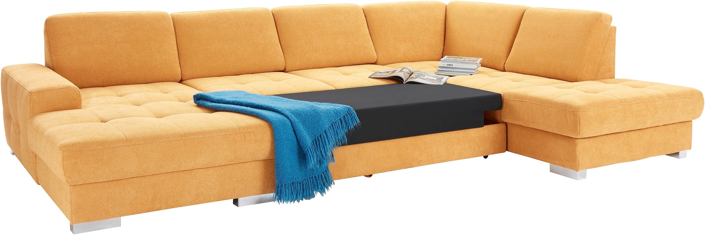 sit&more Wohnlandschaft »Santorini U-Form«, mit Federkern und Sitztiefenverstellung, wahlweise mit Bettfunktion