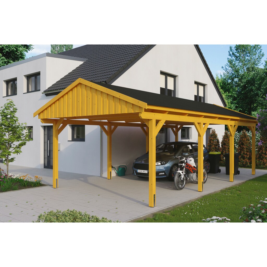 Skanholz Einzelcarport »Fichtelberg«, Leimholz-Nordisches Fichtenholz, hellbraun