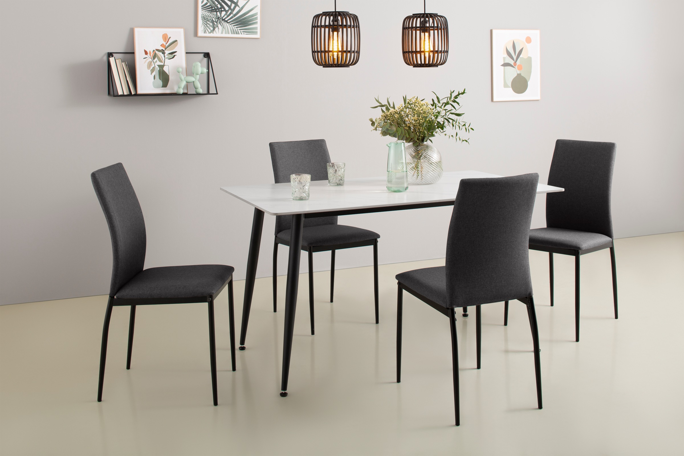 HELA Essgruppe »ALIZIA Tischgruppe Küche Esszimmer, Tisch Stühle« Set, 5 St günstig online kaufen
