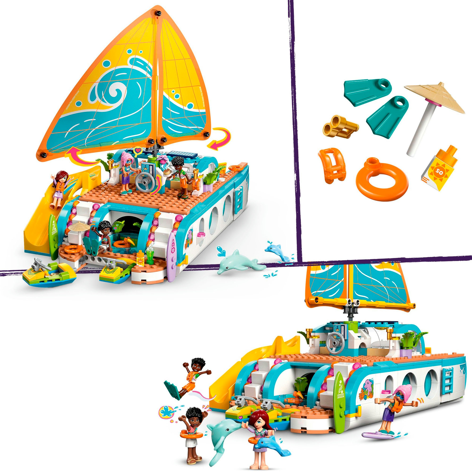 LEGO® Konstruktionsspielsteine »Segelabenteuer (42664), LEGO Friends«, (685 St.), Made in Europe