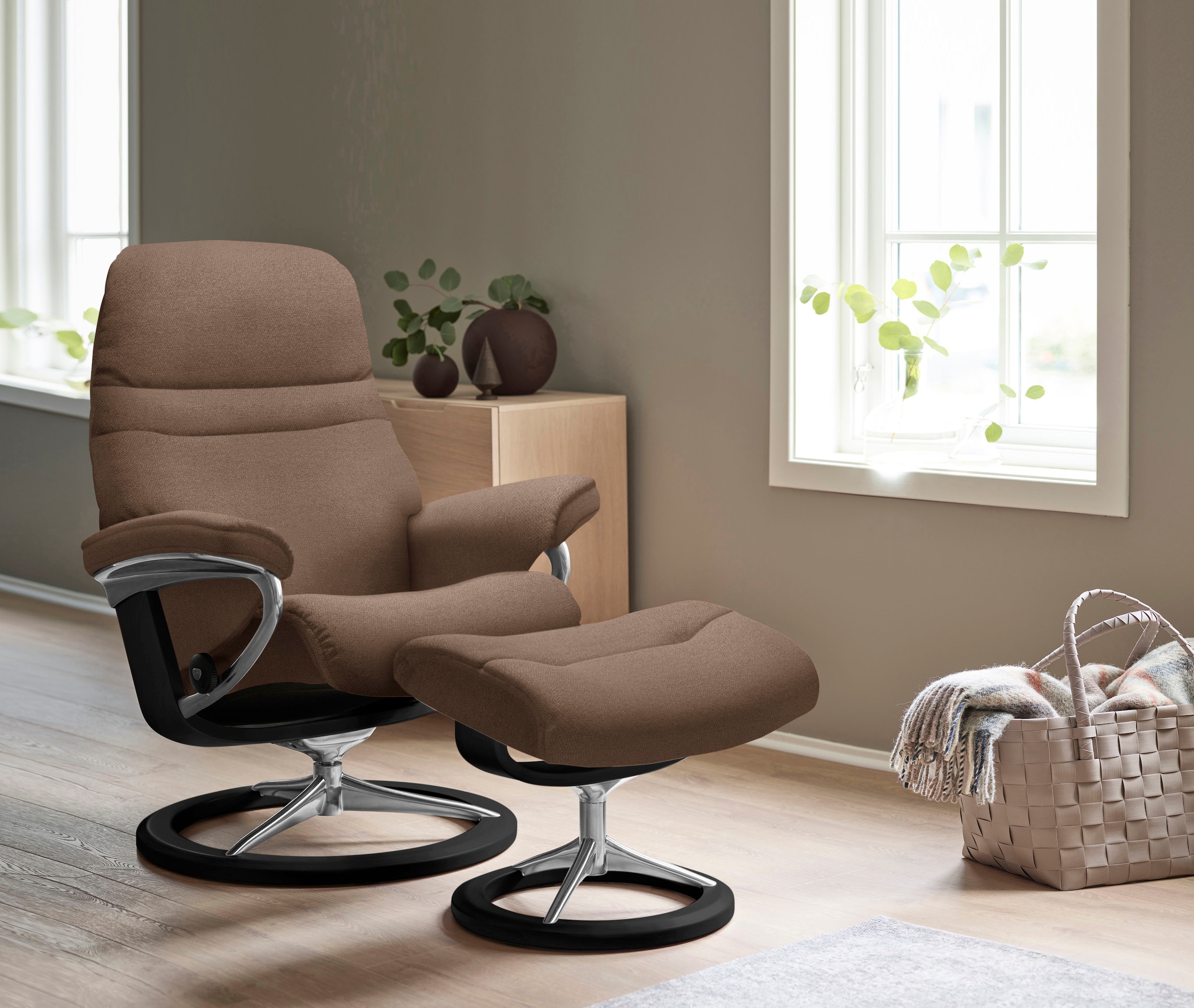 Stressless® Relaxsessel »Sunrise«, (Set, Relaxsessel mit Hocker), mit Signa günstig online kaufen