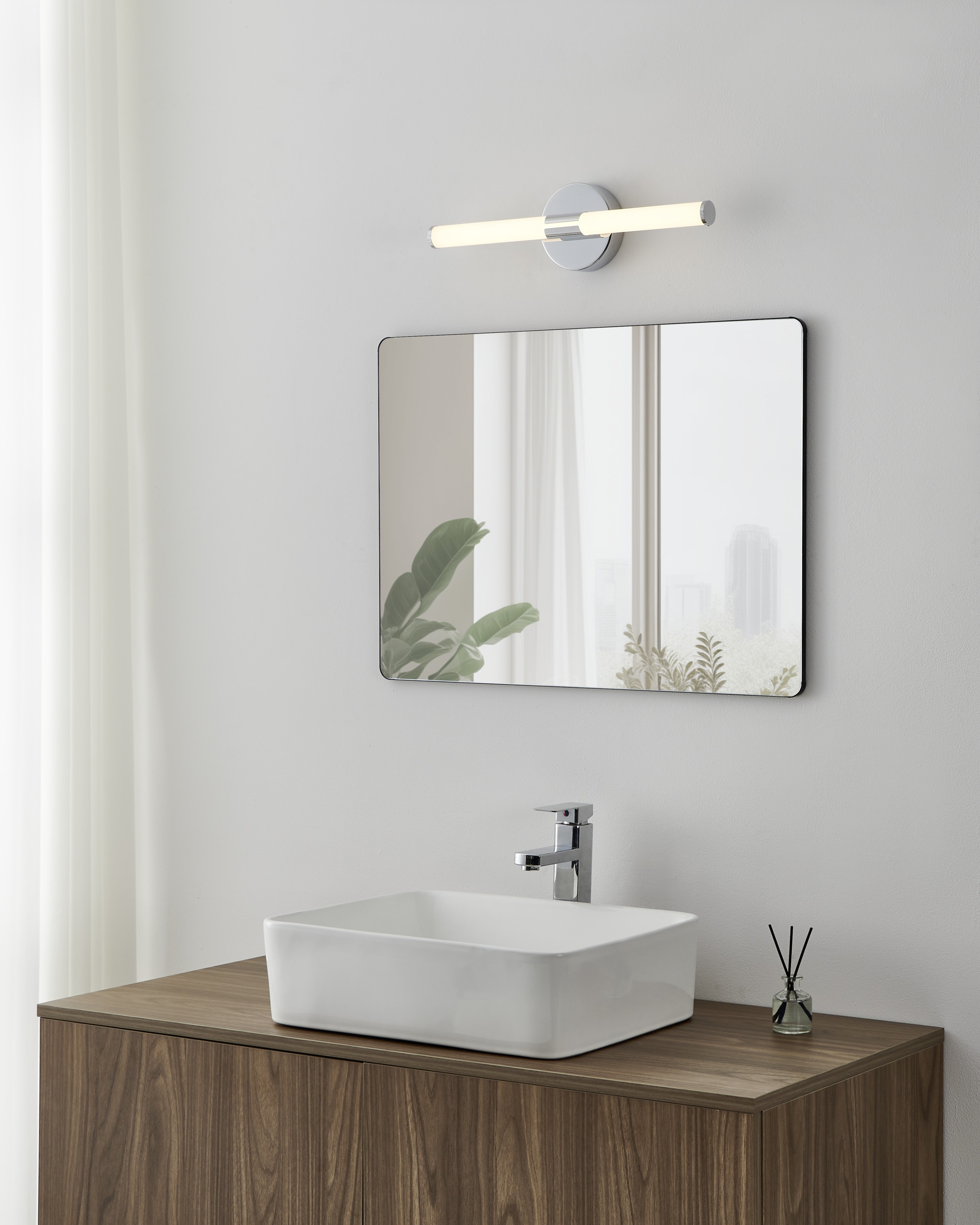 EGLO Spiegelleuchte »RAMOLA Spiegellampe - Stahl - LED - 7,5W - IP44« LED-Modul 1 Stk. Kaltweiß | Neutralweiß | Warmweiß Wandlampe, Badezimmerlampe, Bad, L45 x H12 x AL6,5 cm